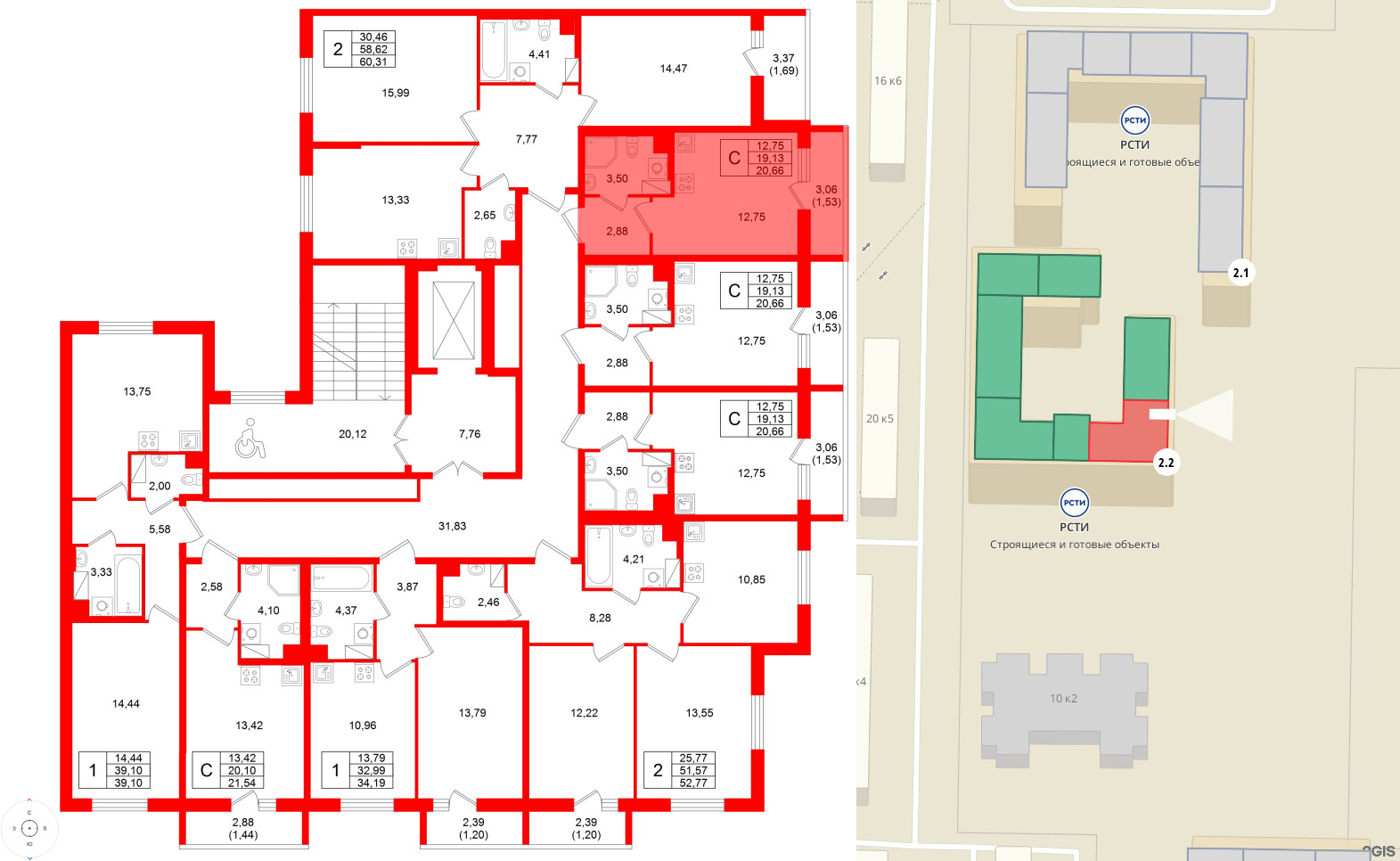 Квартира в ЖК Кинопарк, студия, 20.66 м², 3 этаж