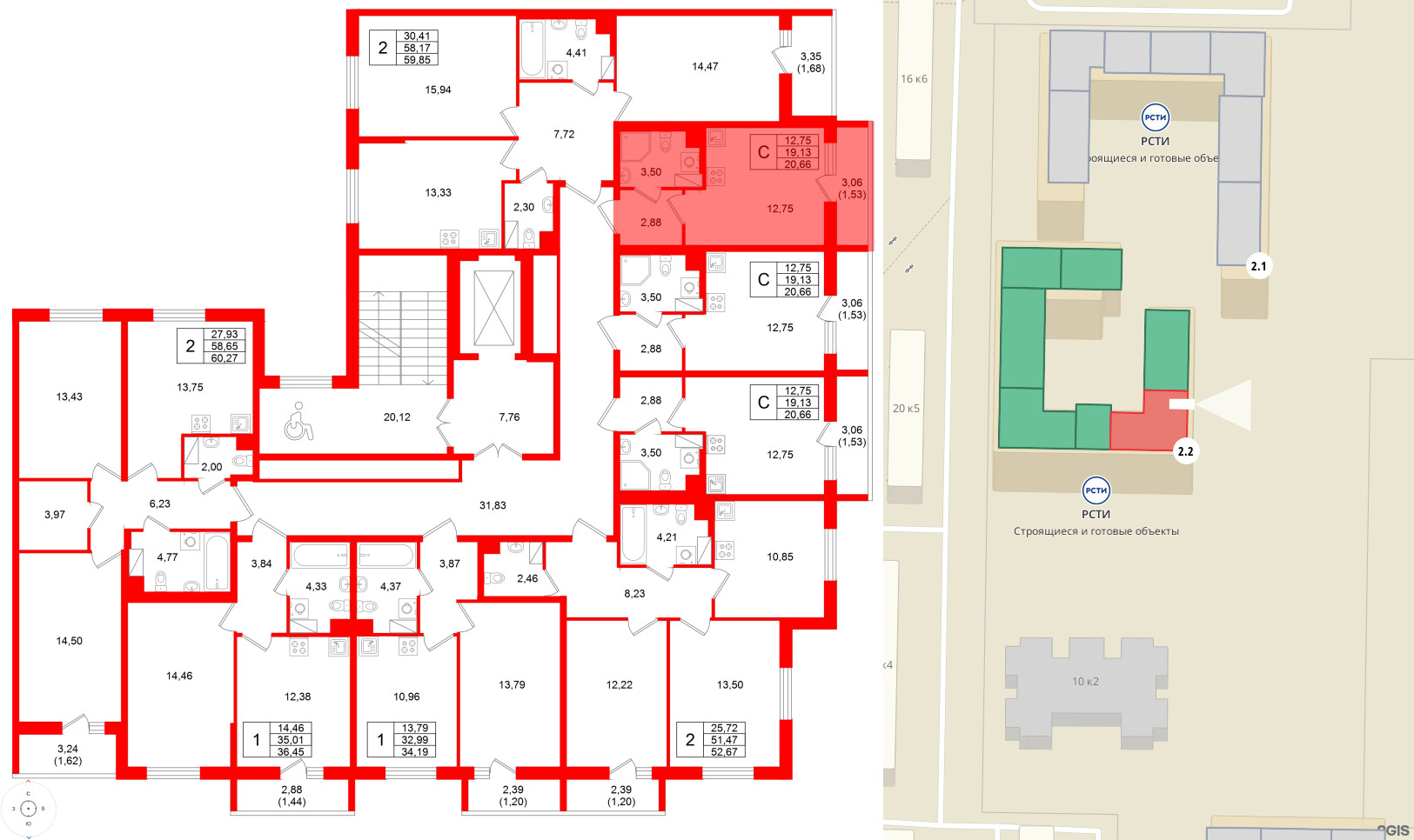 Квартира в ЖК Кинопарк, студия, 20.66 м², 4 этаж