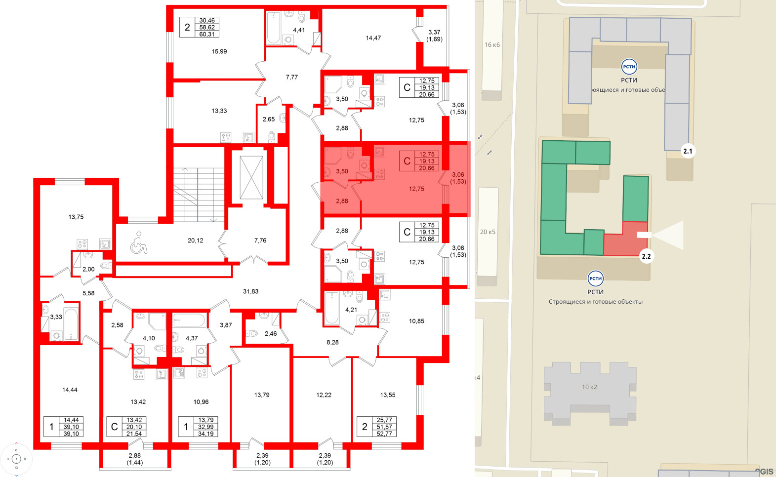 Квартира в ЖК Кинопарк, студия, 20.66 м², 3 этаж