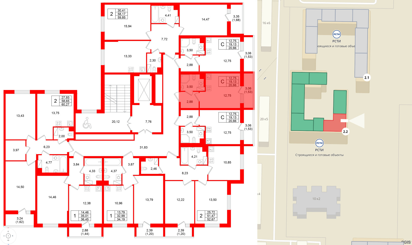 Квартира в ЖК Кинопарк, студия, 20.66 м², 6 этаж