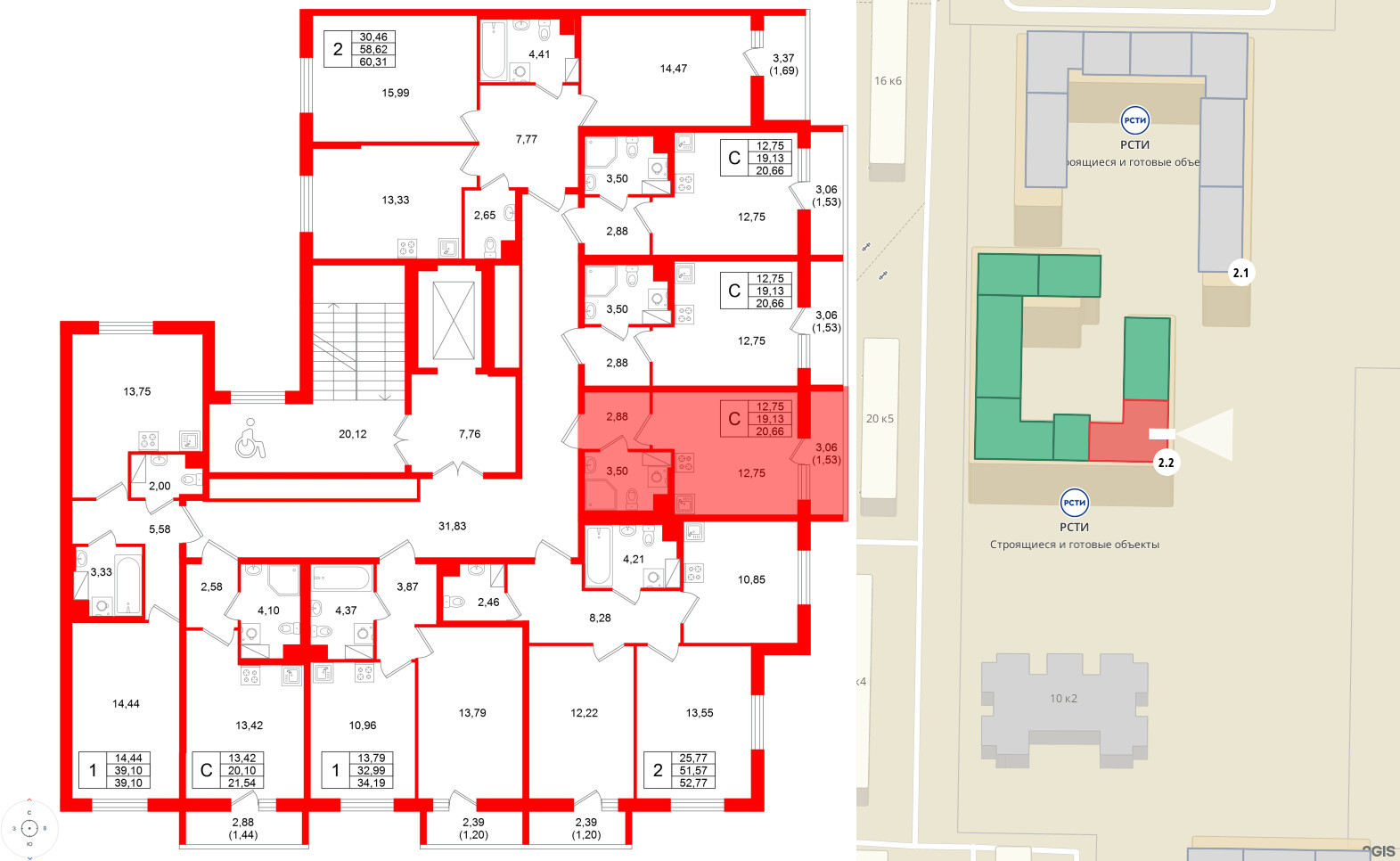 Квартира в ЖК Кинопарк, студия, 20.66 м², 3 этаж