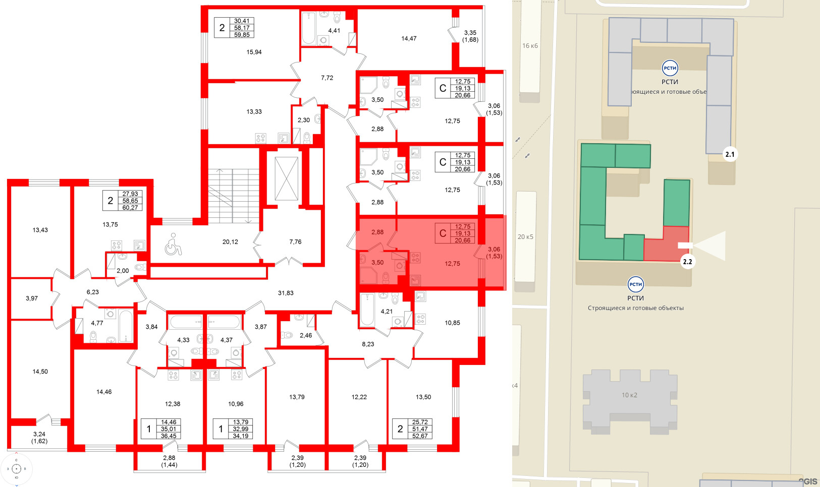 Квартира в ЖК Кинопарк, студия, 20.66 м², 4 этаж