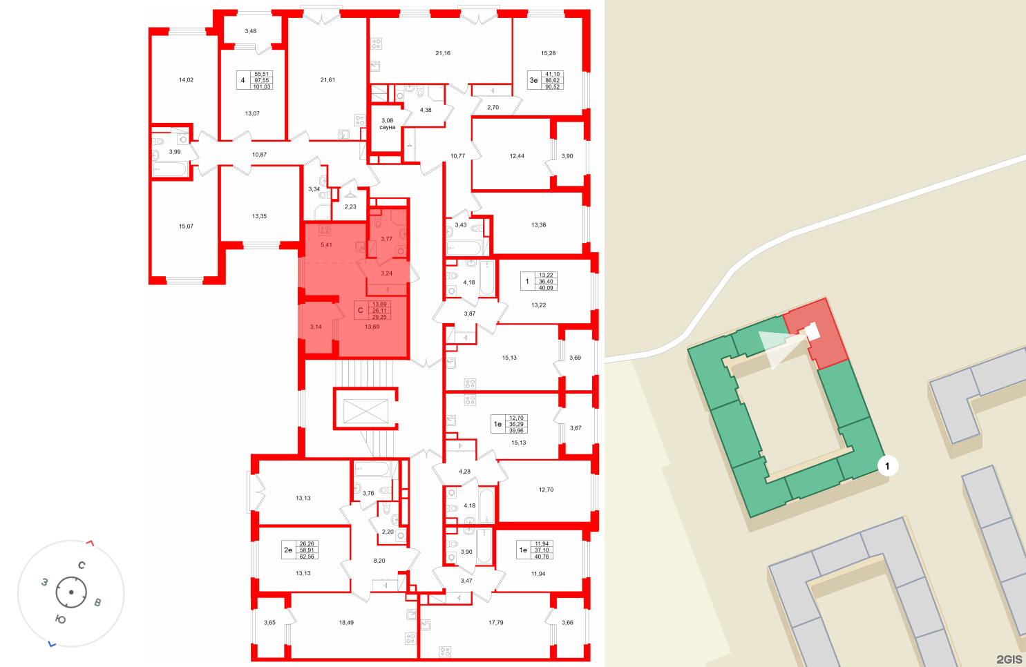 Квартира в ЖК «Дубровский», студия, 29.25 м², 2 этаж