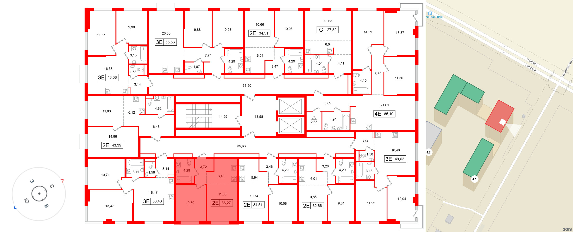 Квартира в ЖК «Таллинский парк», 1 комнатная, 34.51 м², 11 этаж