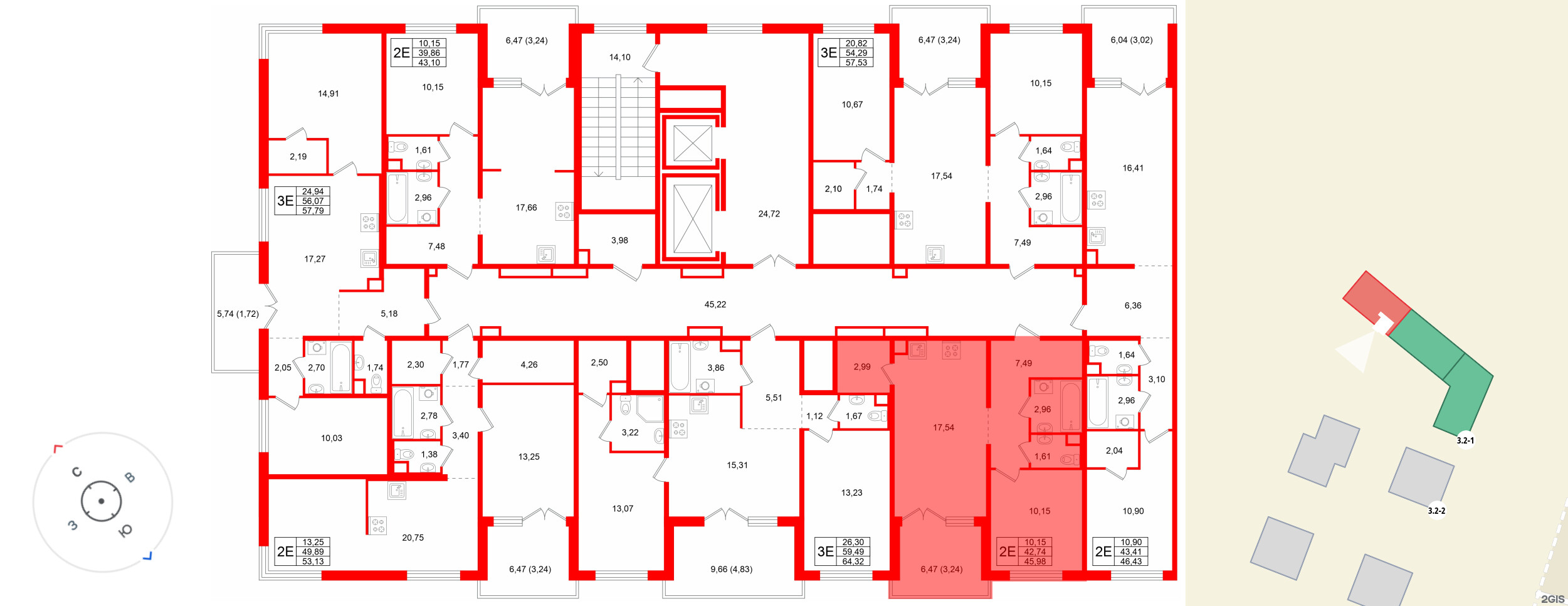 Квартира в ЖК Тишин, 1 комнатная, 45.98 м², 10 этаж