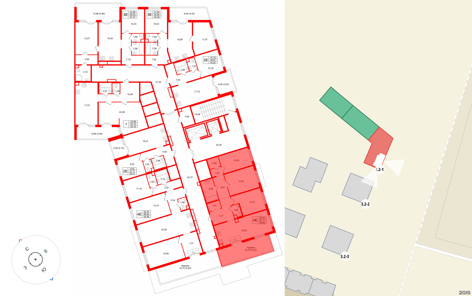 Квартира в ЖК Тишин, 3 комнатная, 86.8 м², 12 этаж