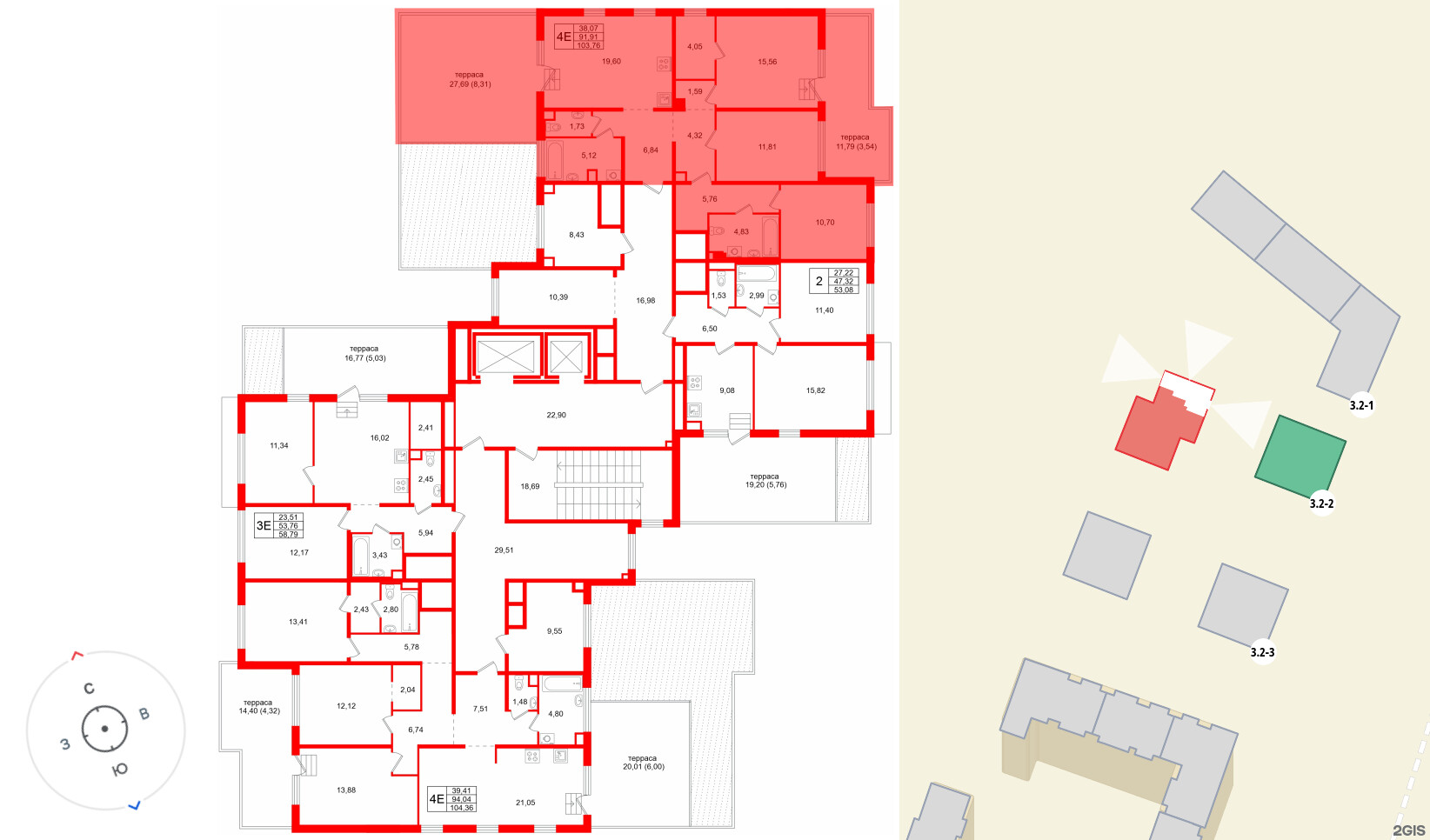 Квартира в ЖК Тишин, 3 комнатная, 103.76 м², 12 этаж
