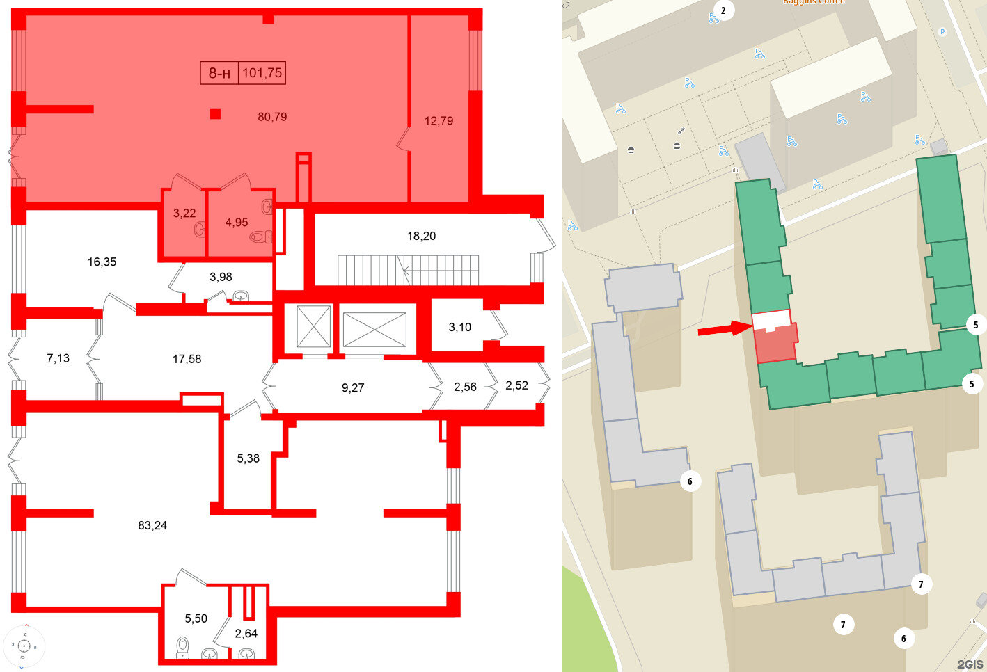 Помещение в ЖК Цивилизация на Неве, 101.75 м², 1 этаж