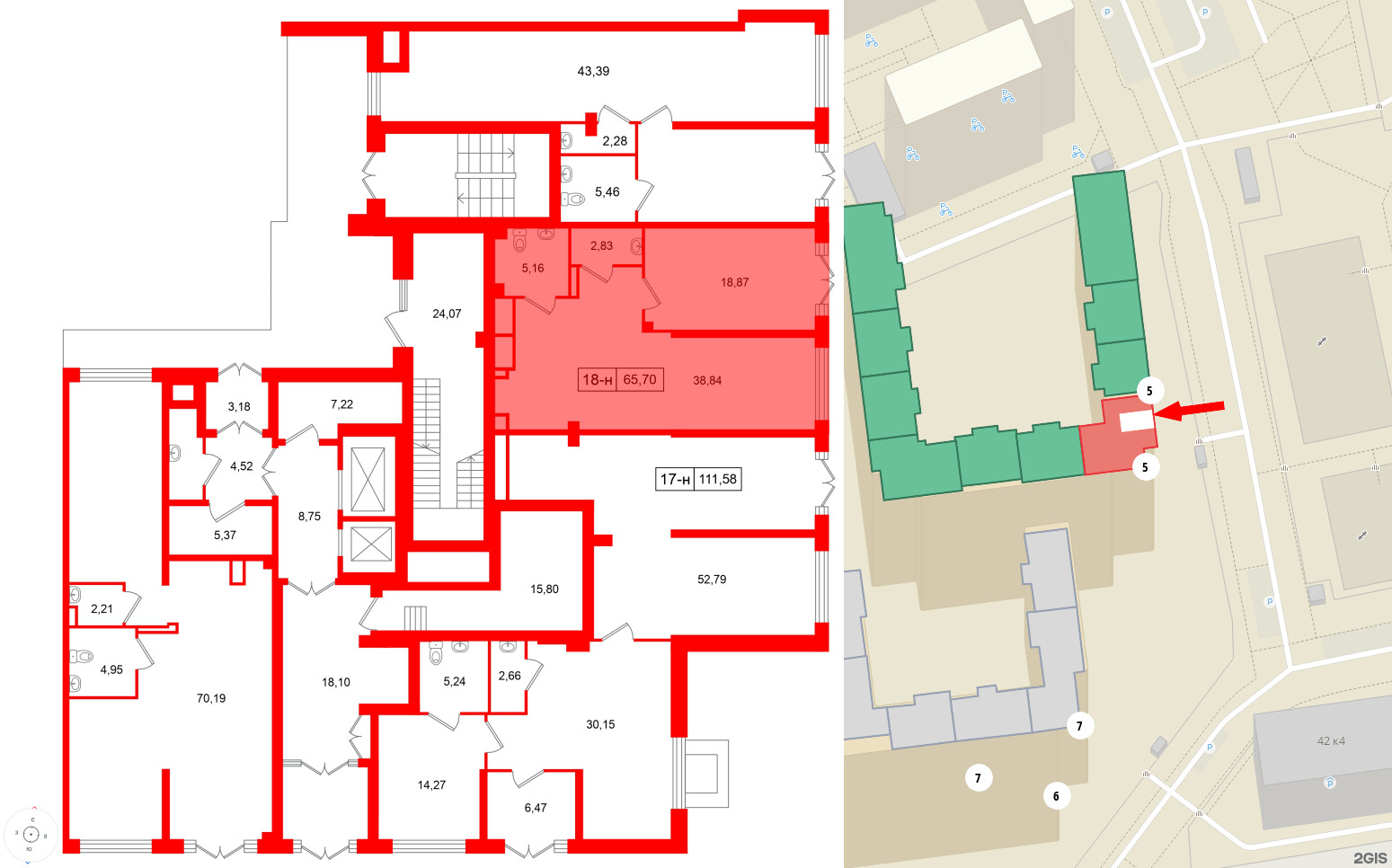 Помещение в ЖК Цивилизация на Неве, 65.7 м², 1 этаж