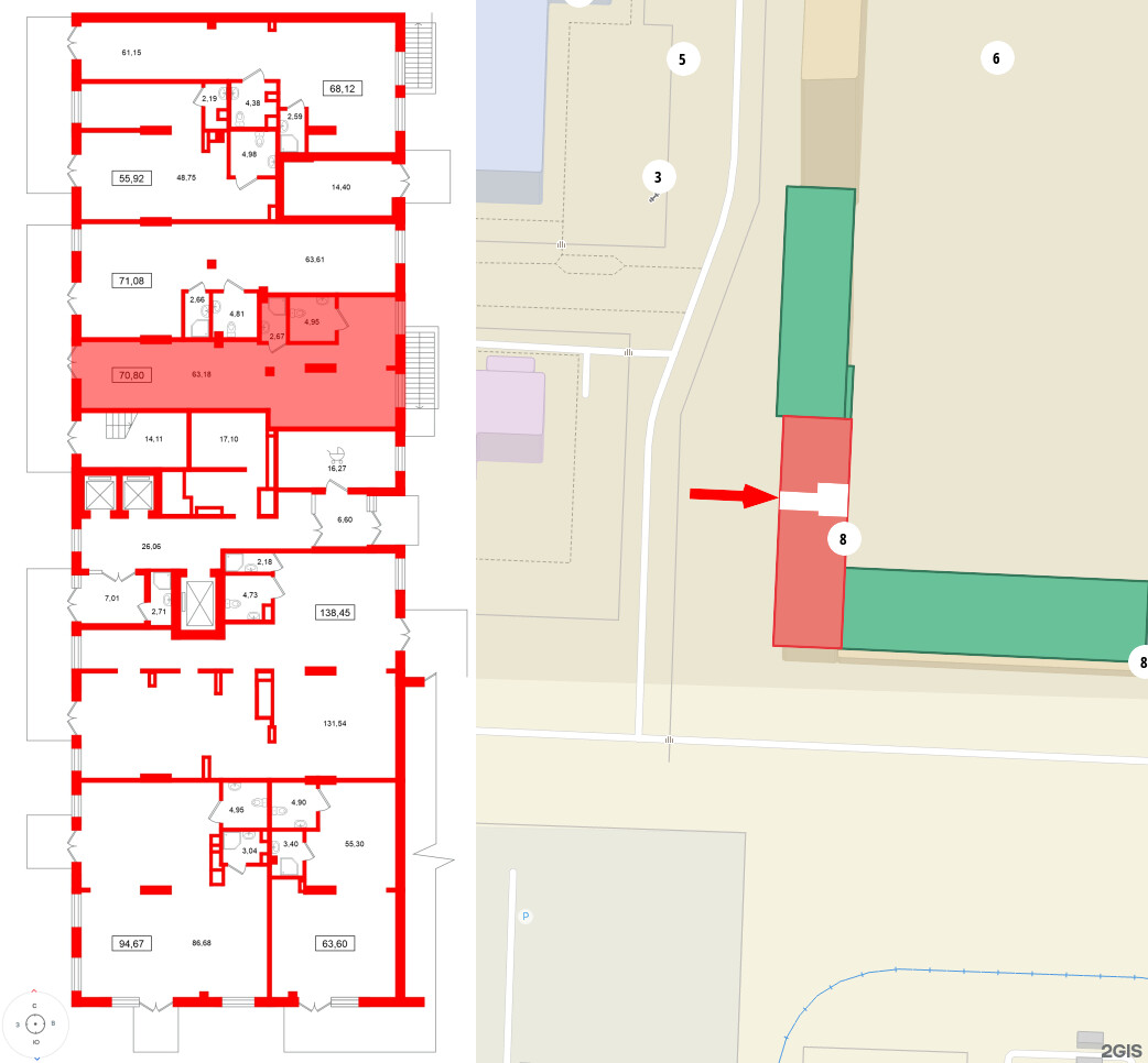 Помещение в ЖК Морская миля, 70.8 м², 1 этаж