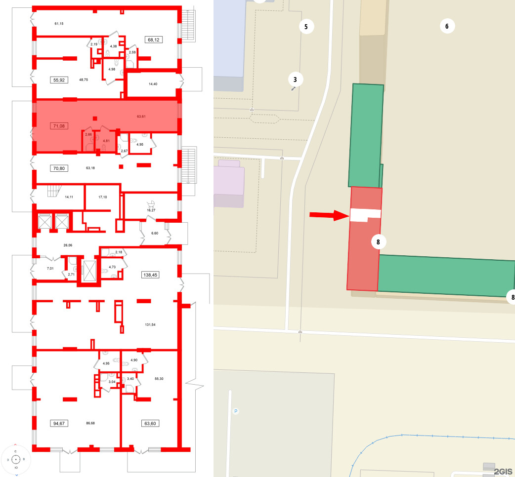 Помещение в ЖК Морская миля, 71.08 м², 1 этаж