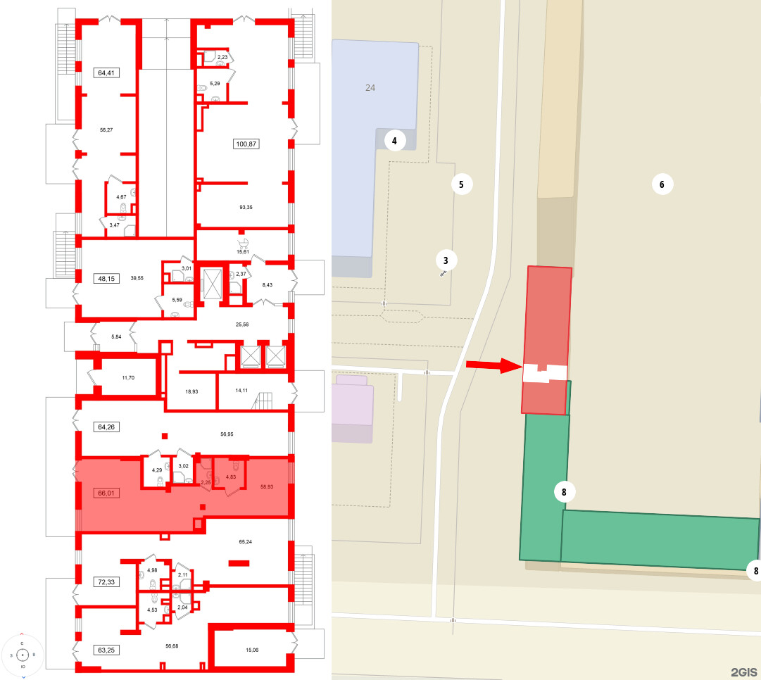 Помещение в ЖК Морская миля, 66.01 м², 1 этаж