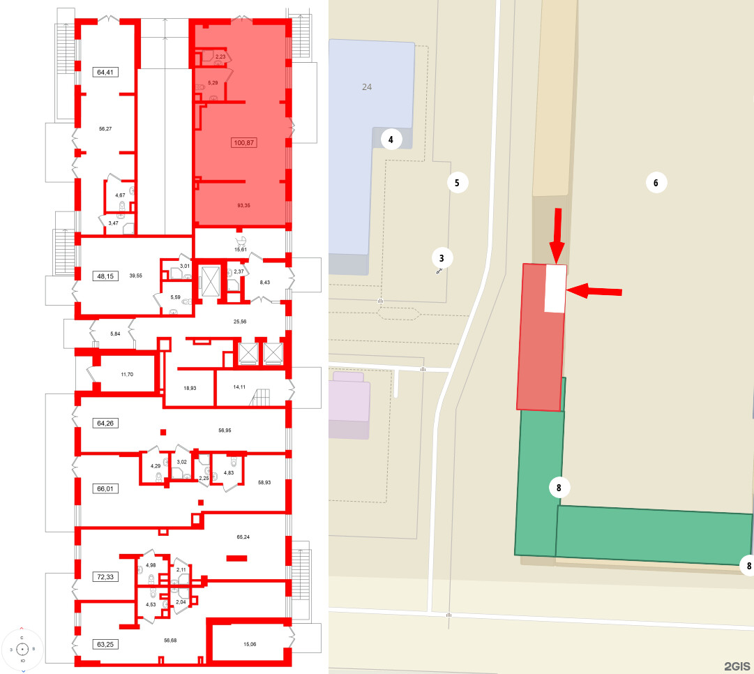 Помещение в ЖК Морская миля, 100.87 м², 1 этаж
