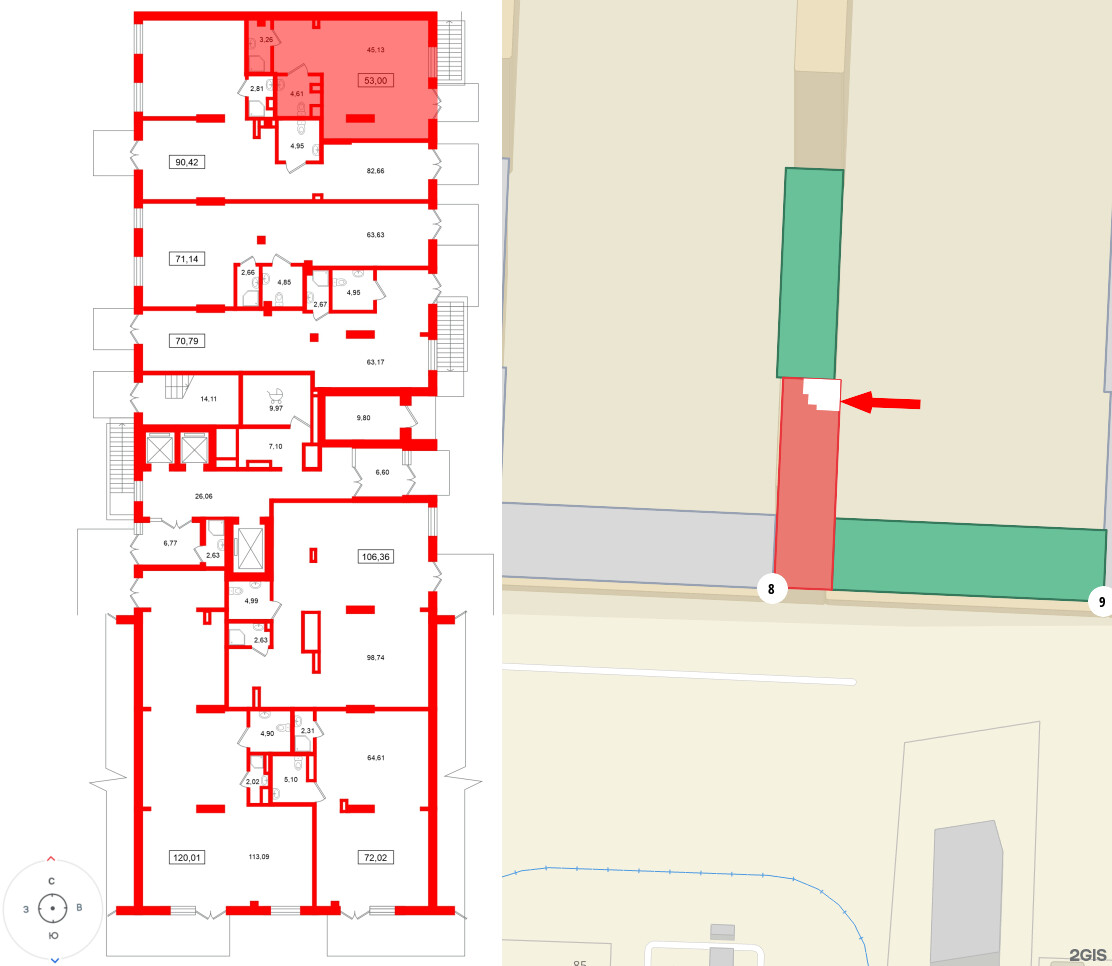 Помещение в ЖК Морская миля, 53 м², 1 этаж