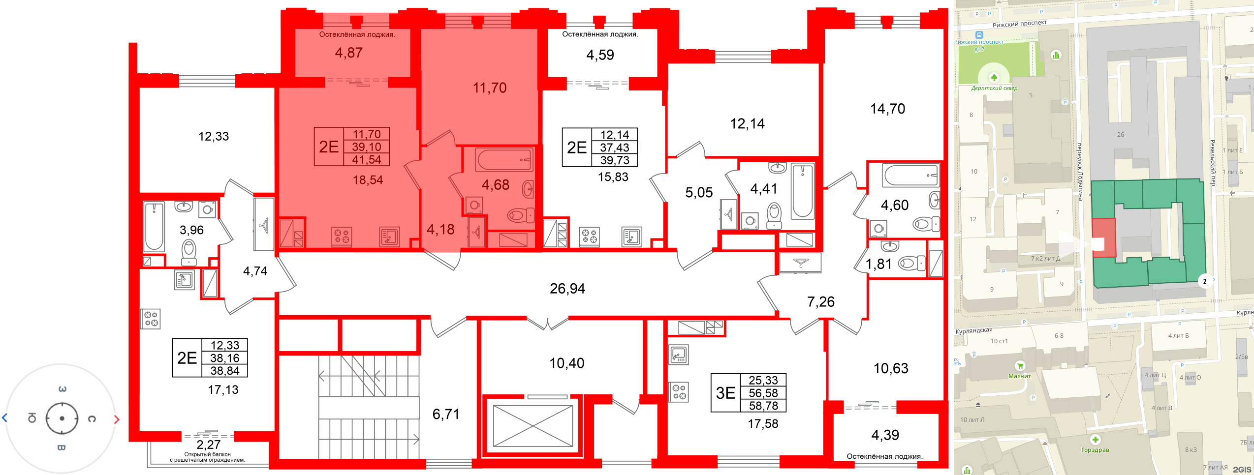 Квартира в ЖК Кристалл Холл, 1 комнатная, 39.1 м², 5 этаж