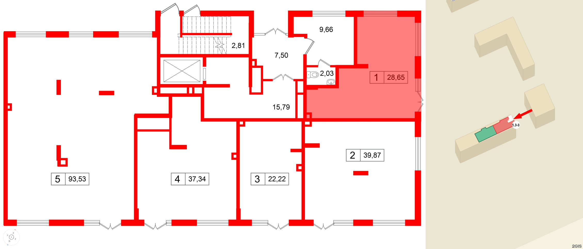Помещение в ЖК А101Лаголово, 28.65 м², 1 этаж