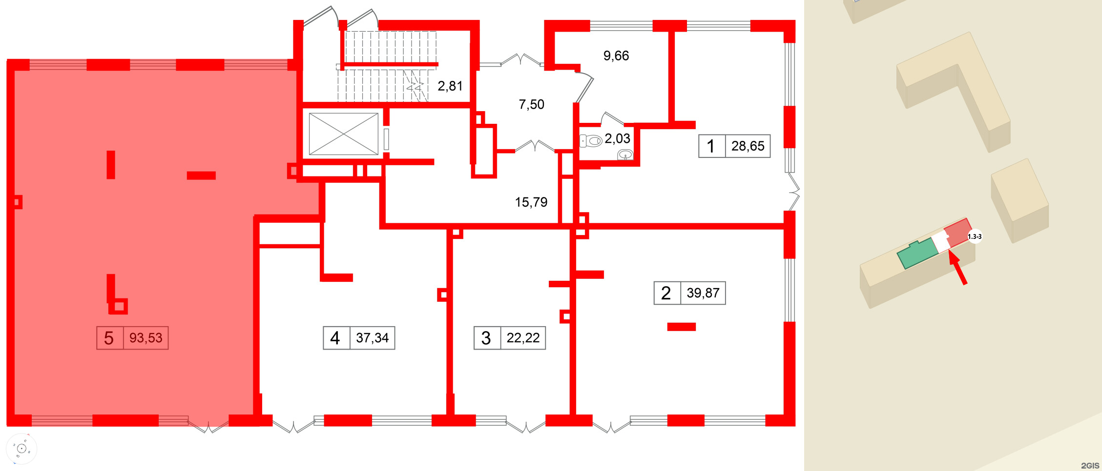 Помещение в ЖК А101Лаголово, 93.53 м², 1 этаж