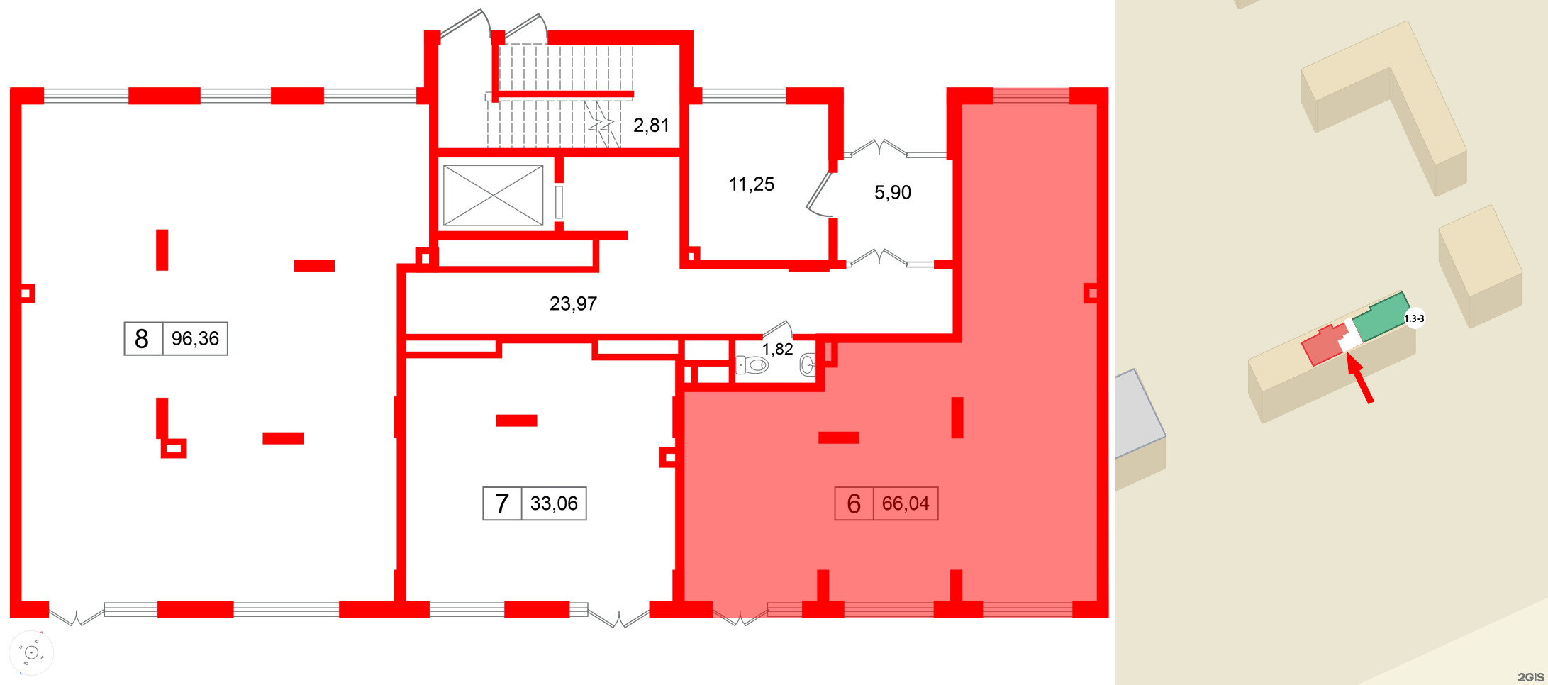 Помещение в ЖК А101Лаголово, 66.04 м², 1 этаж