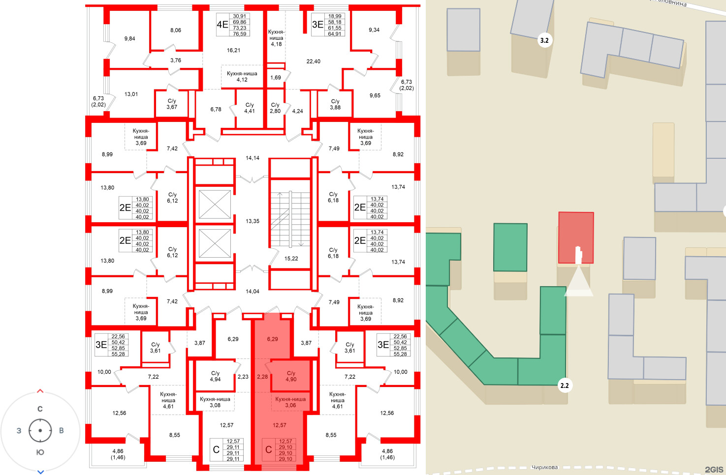 Квартира в ЖК «Северный ветер», студия, 29.1 м², 11 этаж