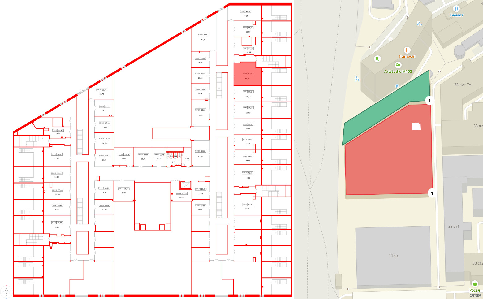 Помещение в ЖК Моско, 50.96 м², 3 этаж