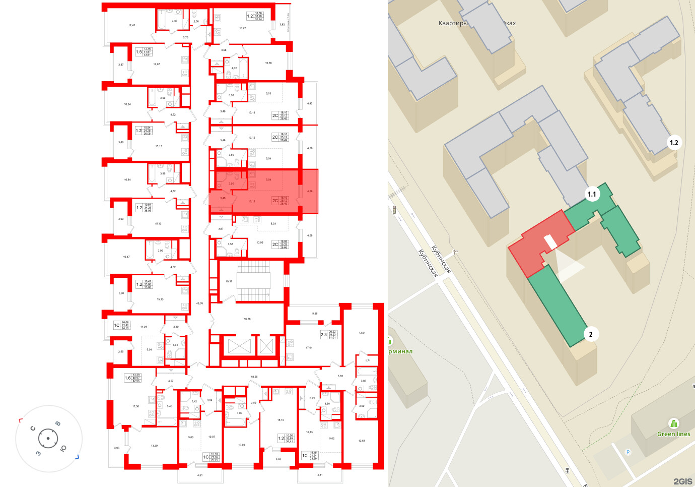 Квартира в ЖК Титул в Московском, студия, 25.12 м², 6 этаж