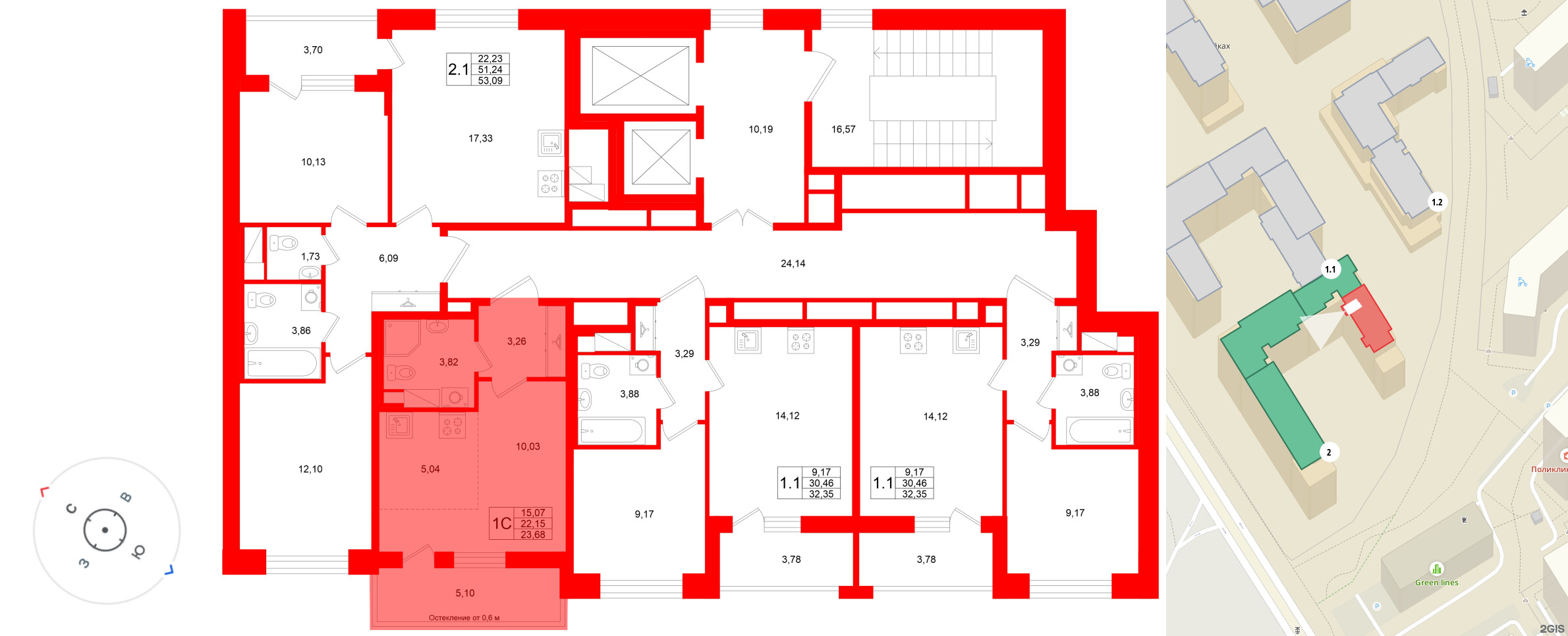 Квартира в ЖК Титул в Московском, студия, 22.15 м², 10 этаж