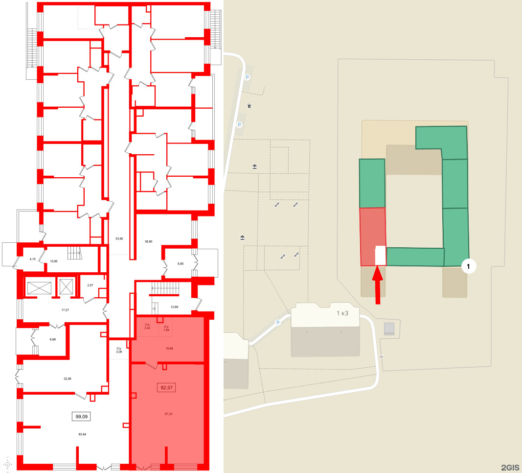Помещение в ЖК Аквилон VERBA, 82.57 м², 1 этаж