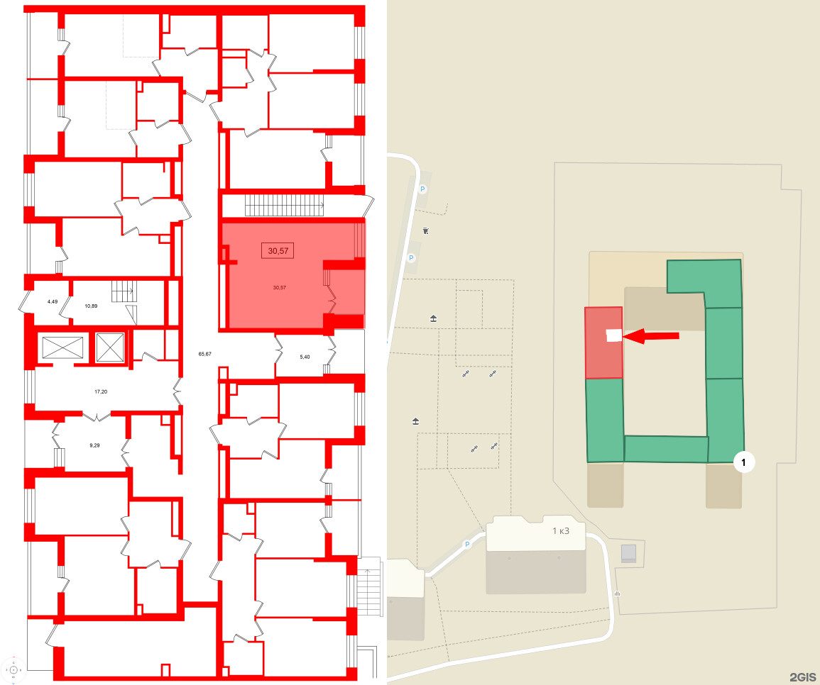 Помещение в ЖК Аквилон VERBA, 30.57 м², 1 этаж