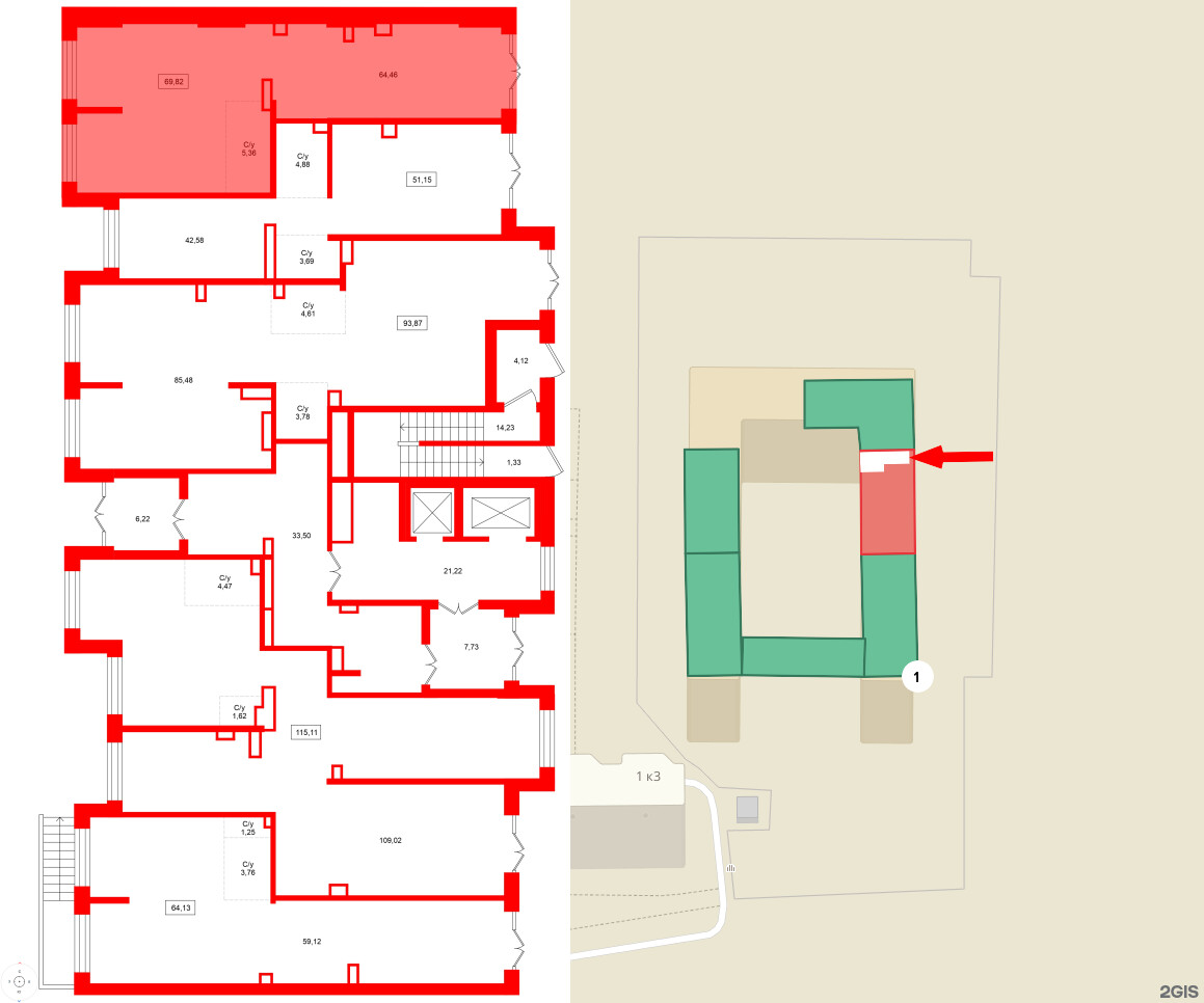 Помещение в ЖК Аквилон VERBA, 69.82 м², 1 этаж