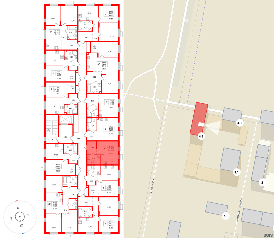 Квартира в ЖК «А101 Всеволожск», студия, 25.3 м², 2 этаж