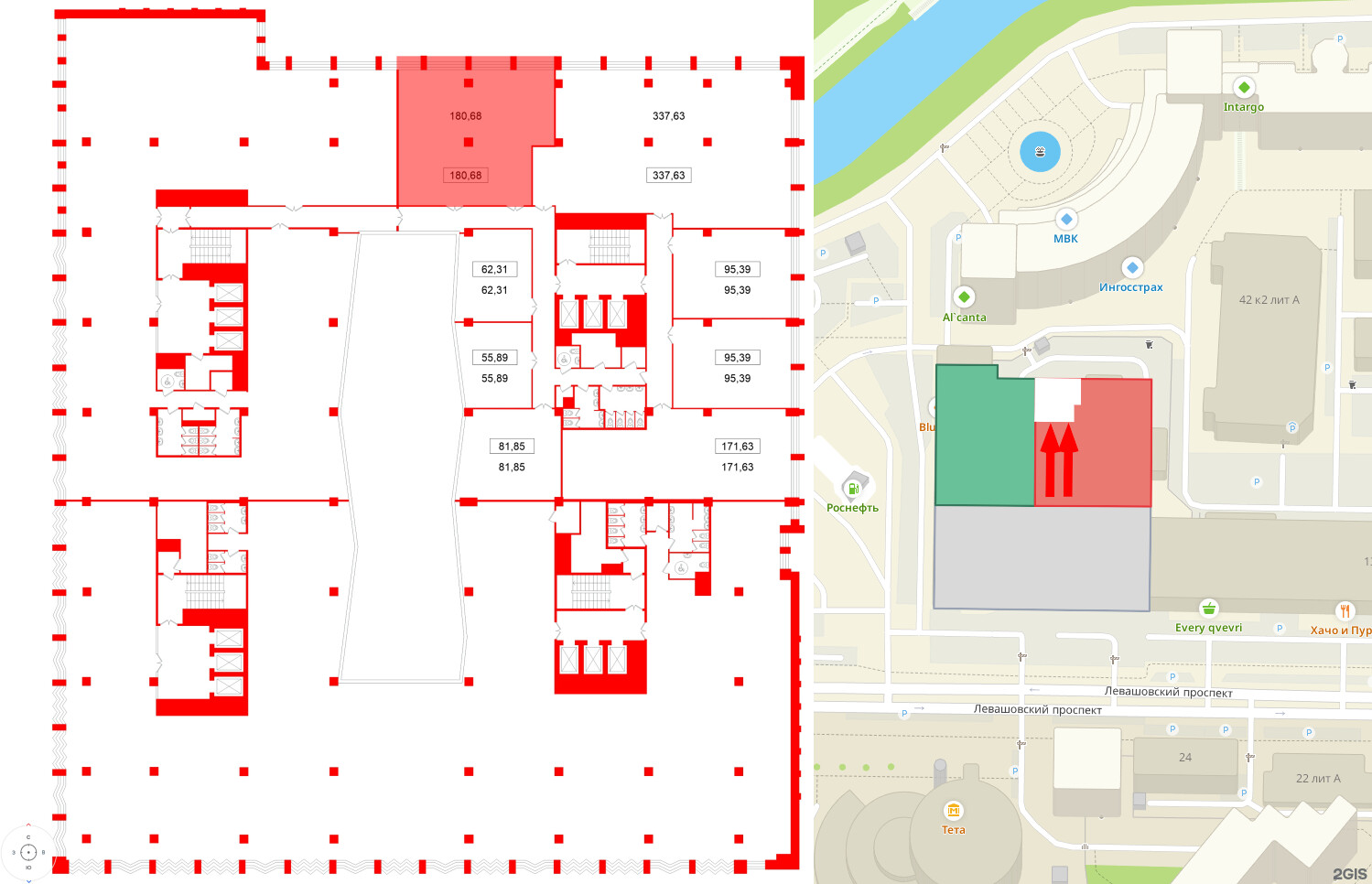 Помещение в ЖК БЦ ELEMENT PRIME, 180.68 м², 5 этаж