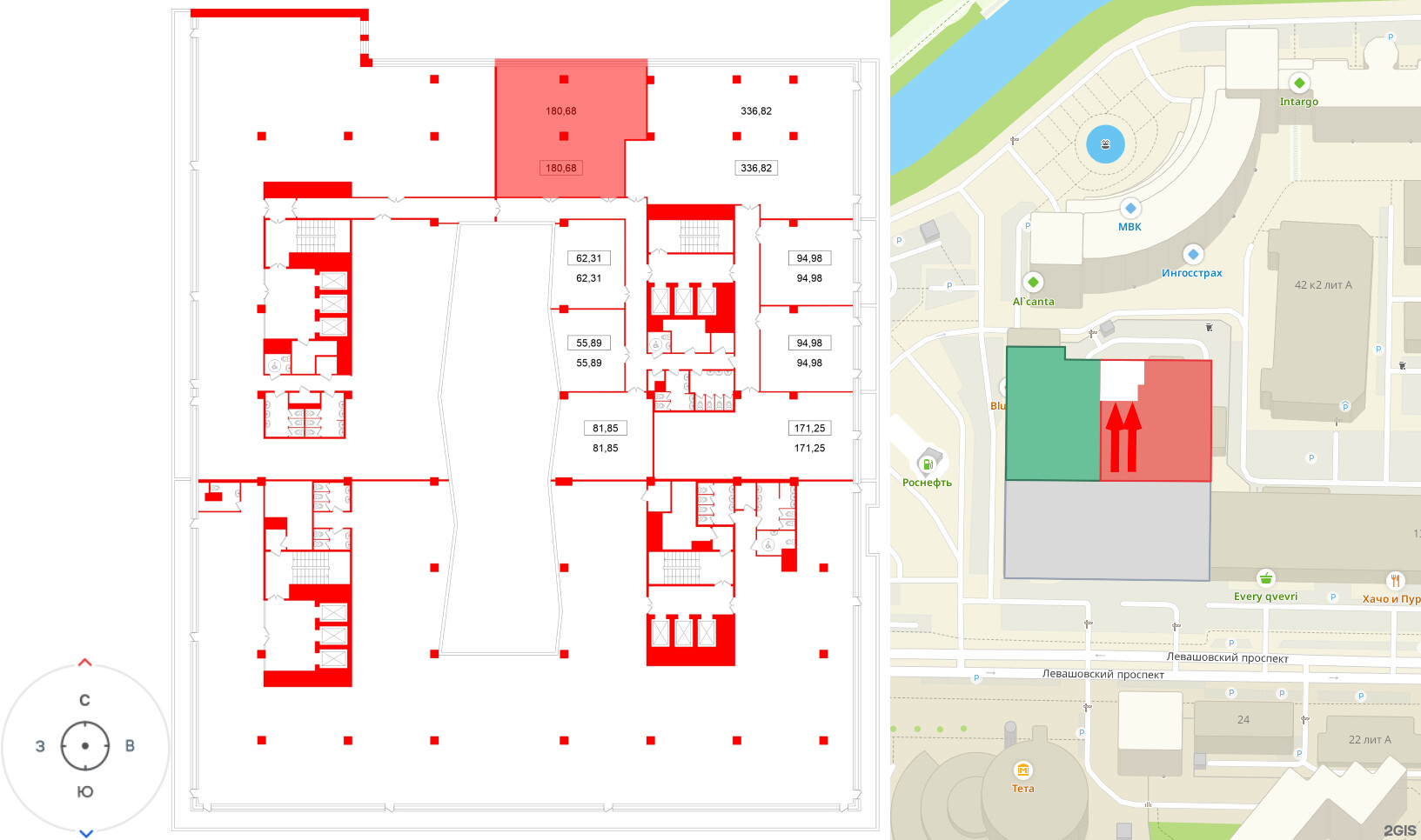 Помещение в ЖК БЦ ELEMENT PRIME, 180.68 м², 8 этаж