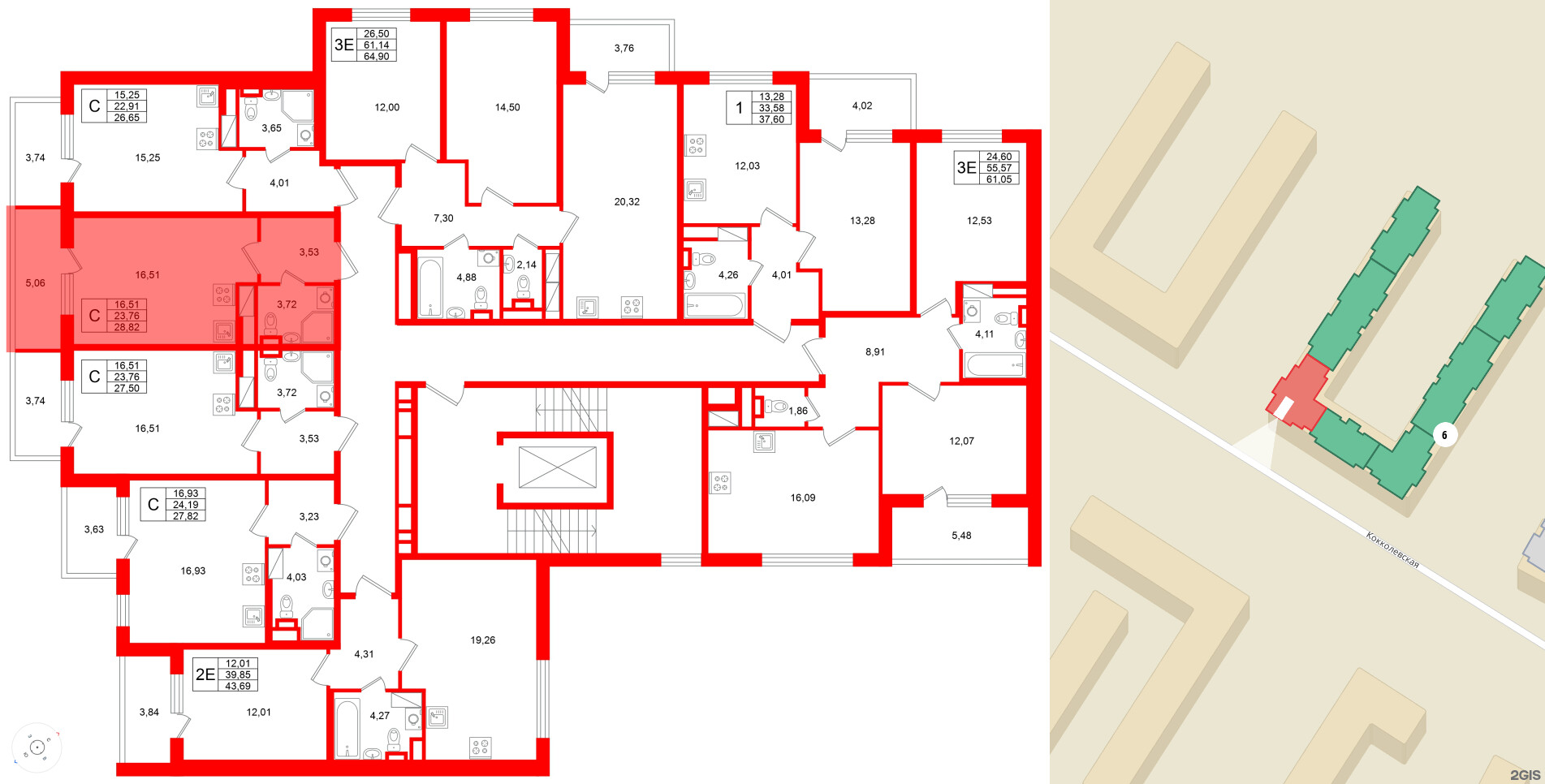 Квартира в ЖК Югтаун, студия, 28.82 м², 5 этаж