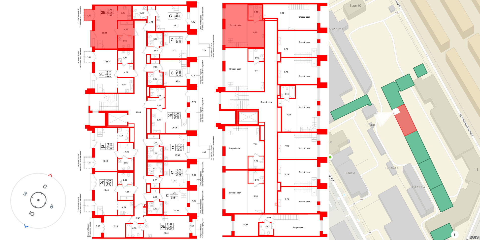Квартира в ЖК Аристократ, 1 комнатная, 44.2 м², 8 этаж