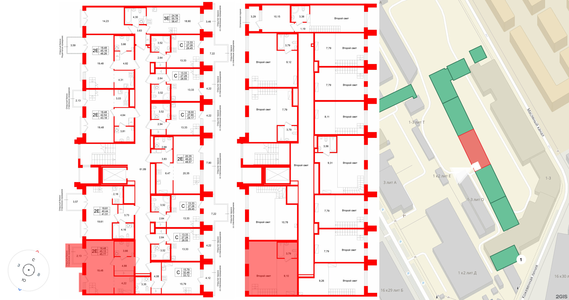 Квартира в ЖК Аристократ, 1 комнатная, 45.13 м², 8 этаж