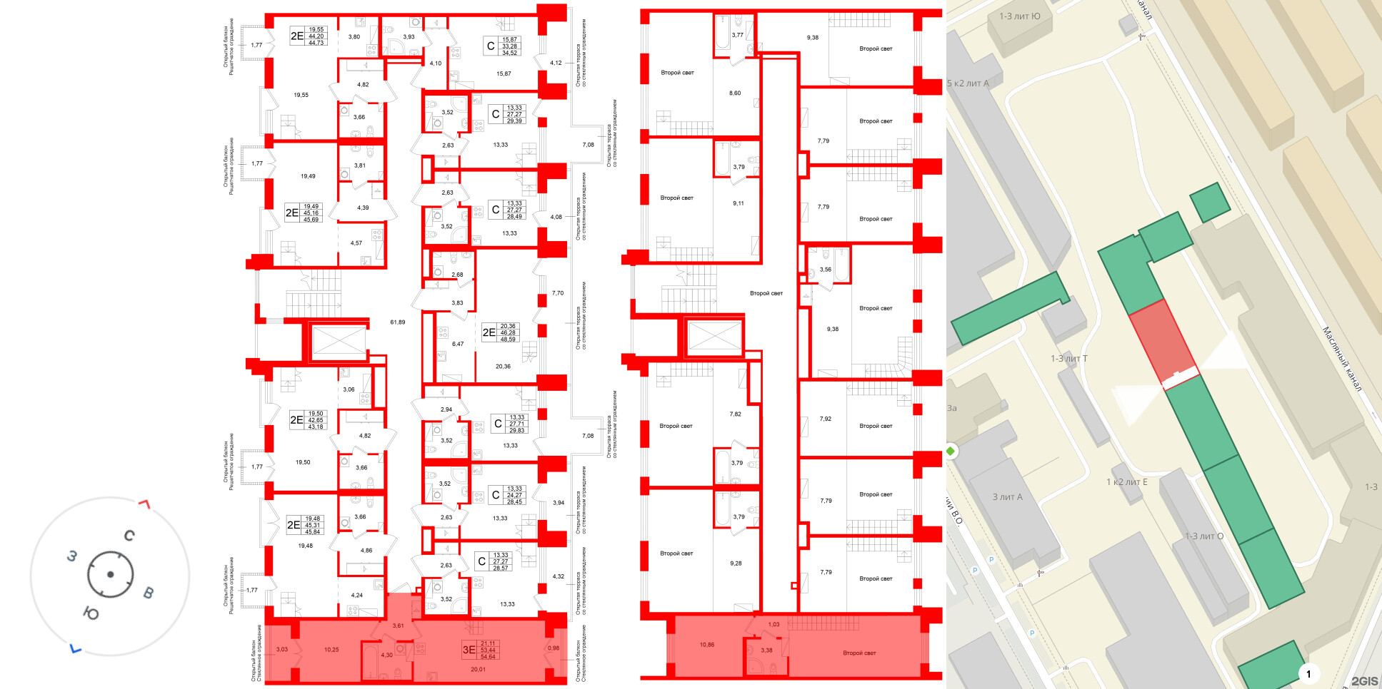 Квартира в ЖК Аристократ, 2 комнатная, 53.44 м², 8 этаж