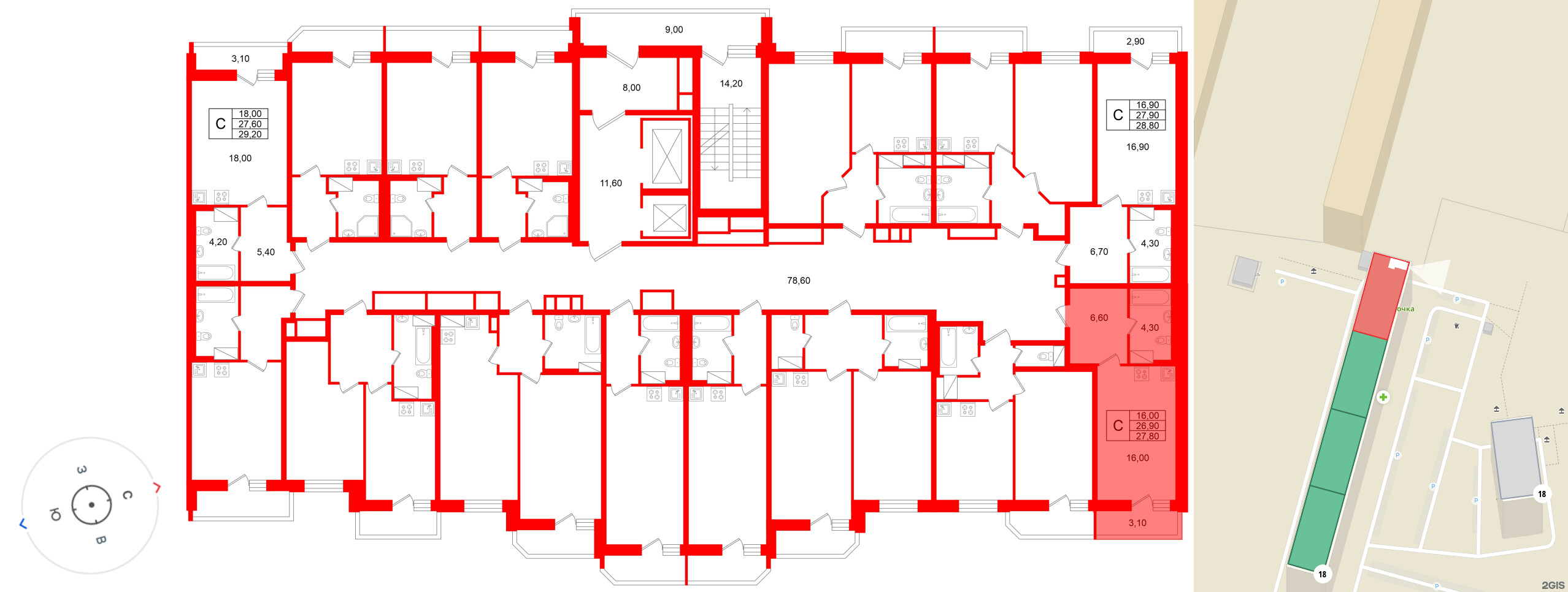 Квартира в ЖК «Яркий», студия, 26.9 м², 10 этаж