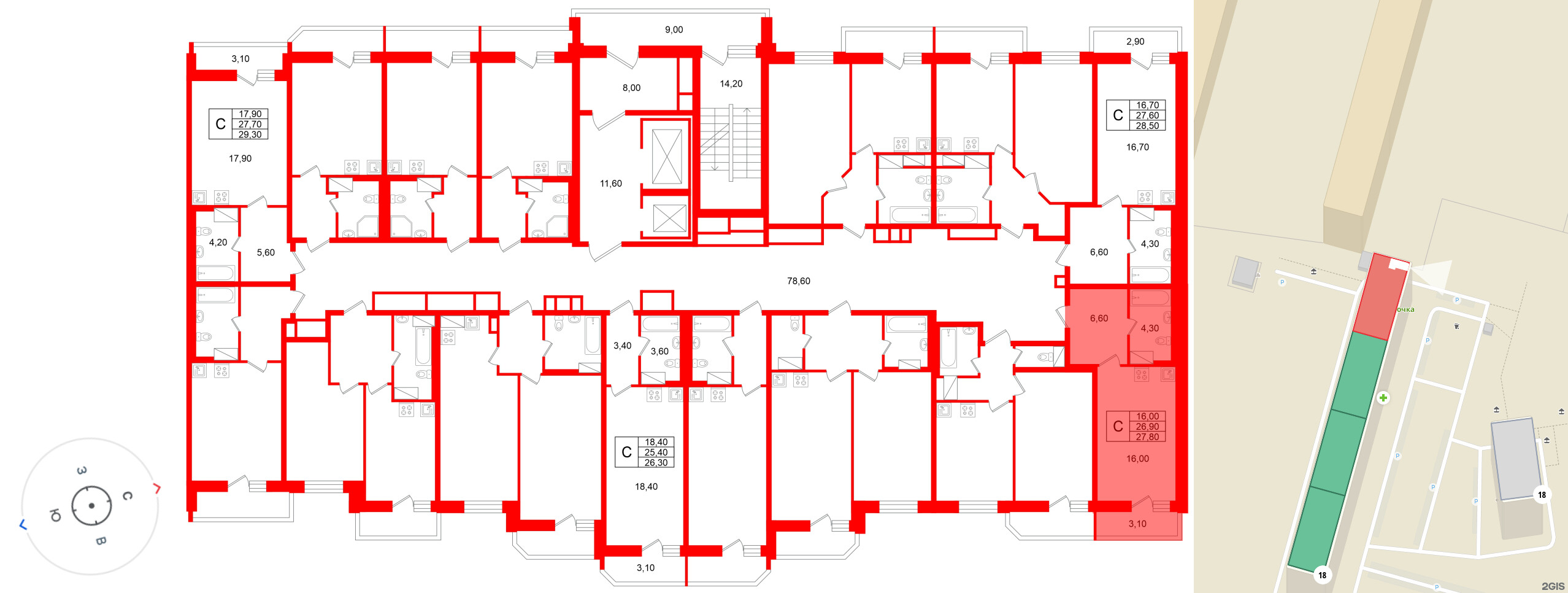 Квартира в ЖК «Яркий», студия, 26.9 м², 12 этаж