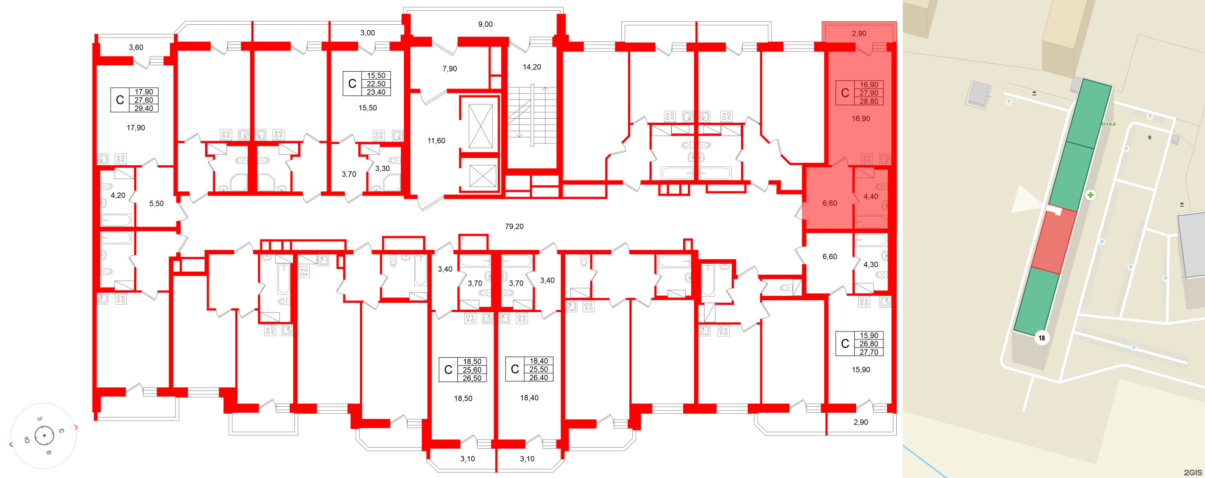 Квартира в ЖК «Яркий», студия, 27.9 м², 10 этаж