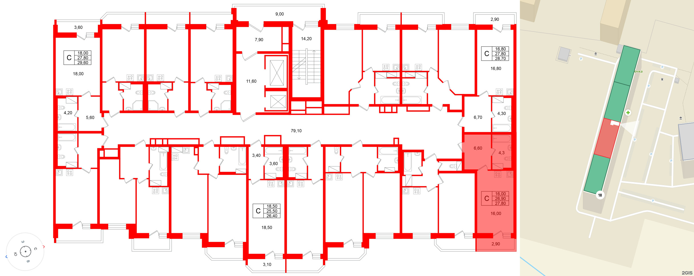 Квартира в ЖК «Яркий», студия, 26.9 м², 6 этаж