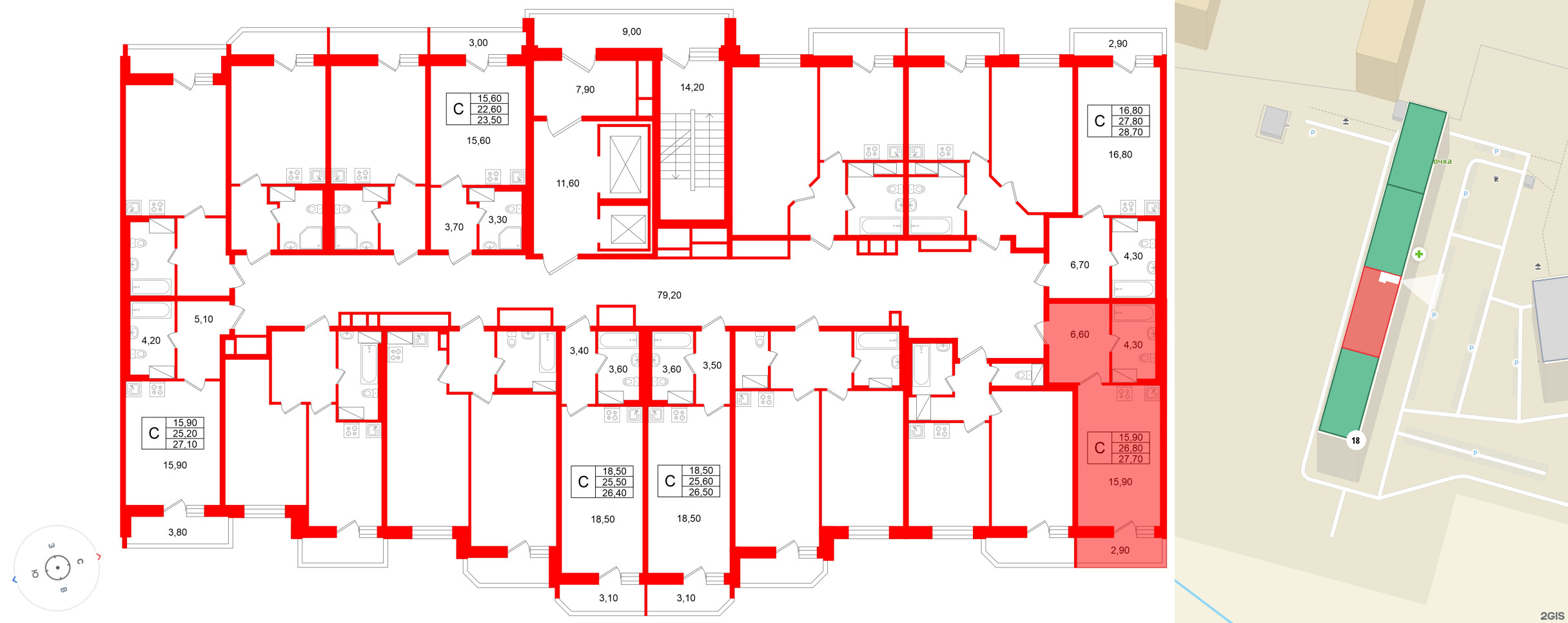 Квартира в ЖК «Яркий», студия, 26.8 м², 9 этаж