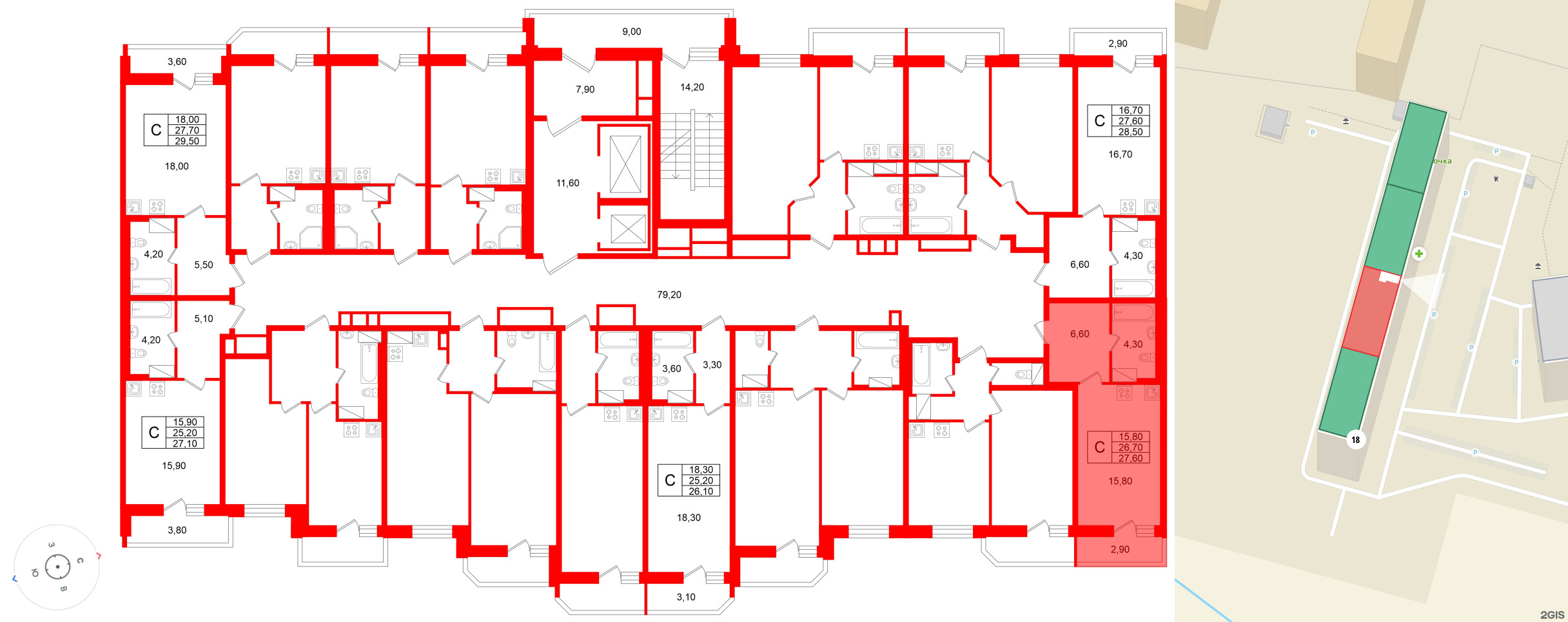 Квартира в ЖК «Яркий», студия, 26.7 м², 12 этаж