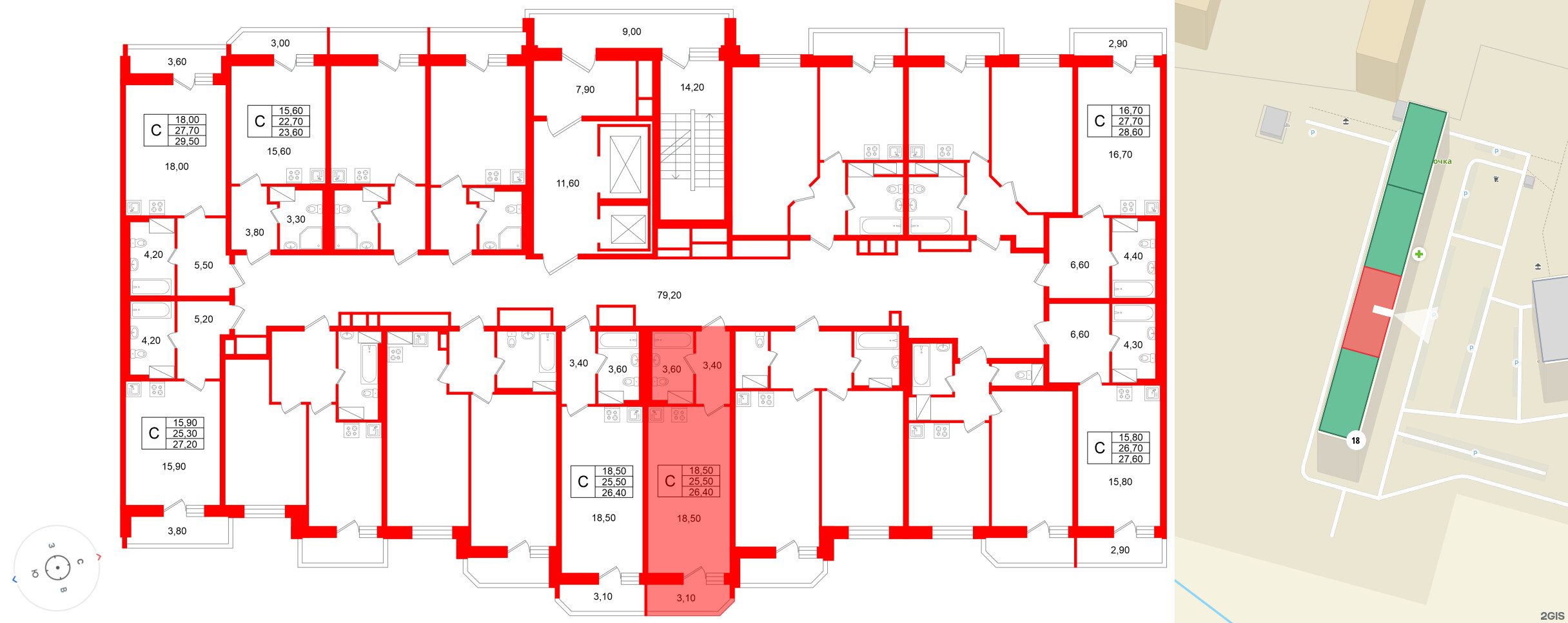 Квартира в ЖК «Яркий», студия, 25.5 м², 11 этаж