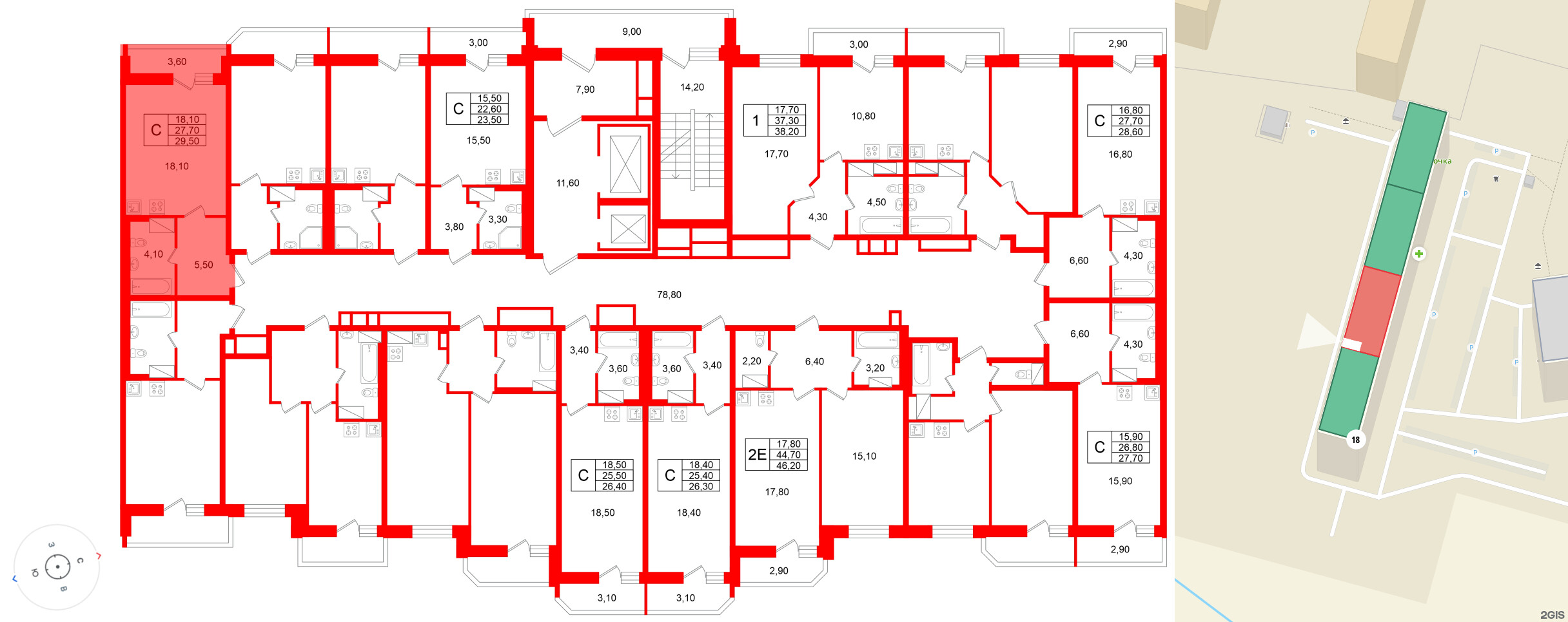 Квартира в ЖК «Яркий», студия, 27.7 м², 8 этаж