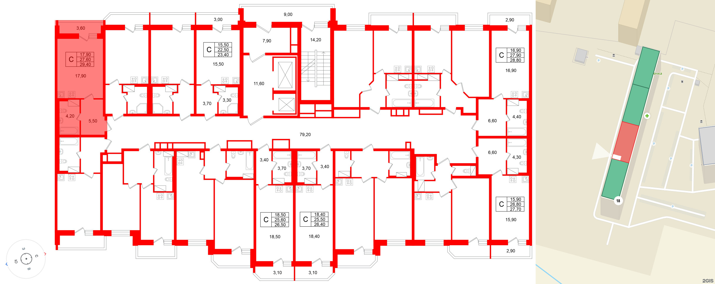 Квартира в ЖК «Яркий», студия, 27.6 м², 10 этаж