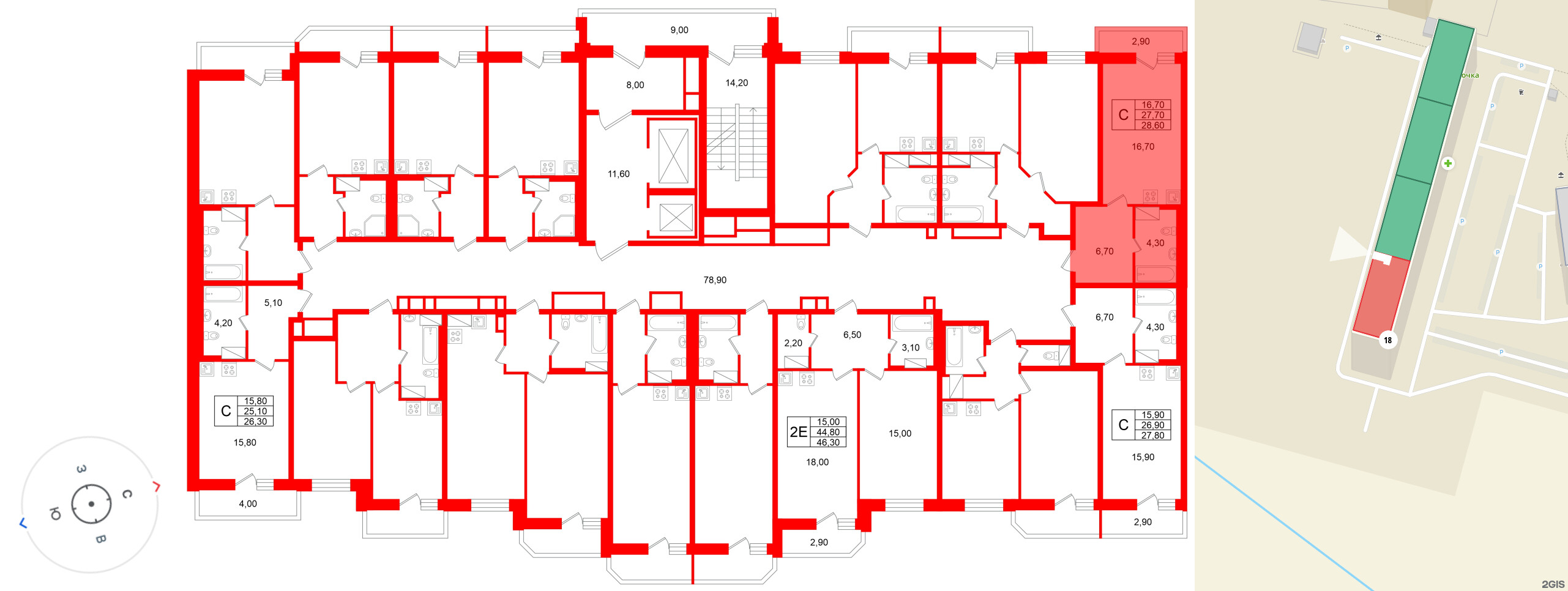 Квартира в ЖК «Яркий», студия, 27.7 м², 12 этаж