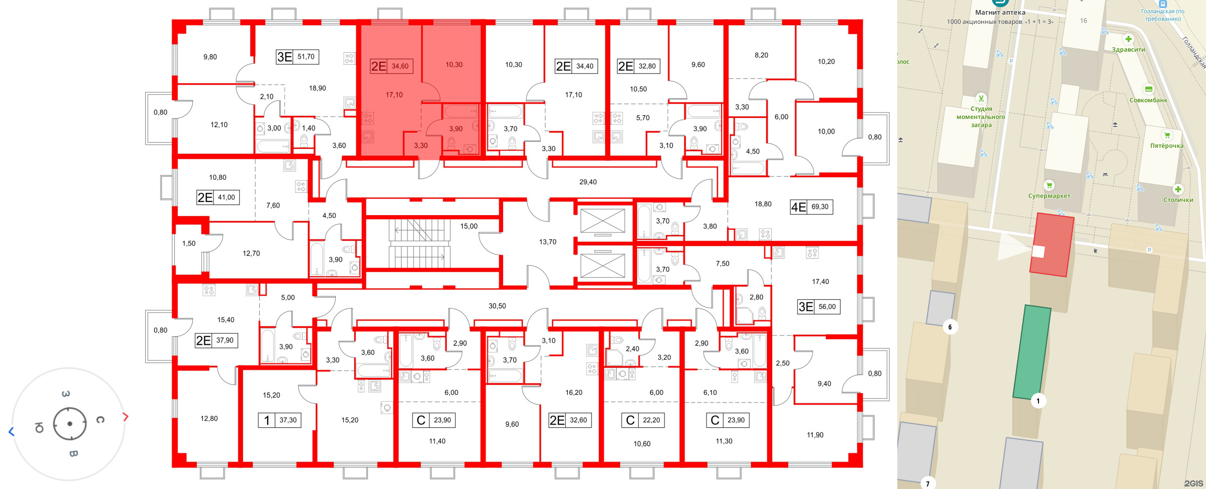 Квартира в ЖК Янинский Лес, 1 комнатная, 34.6 м², 14 этаж