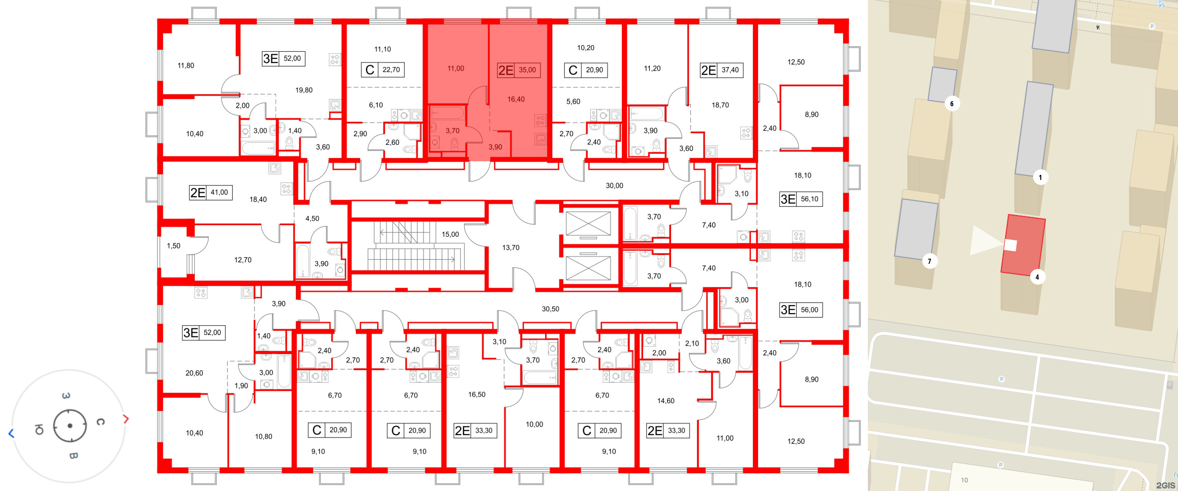 Квартира в ЖК «Янинский Лес», 1 комнатная, 35 м², 12 этаж