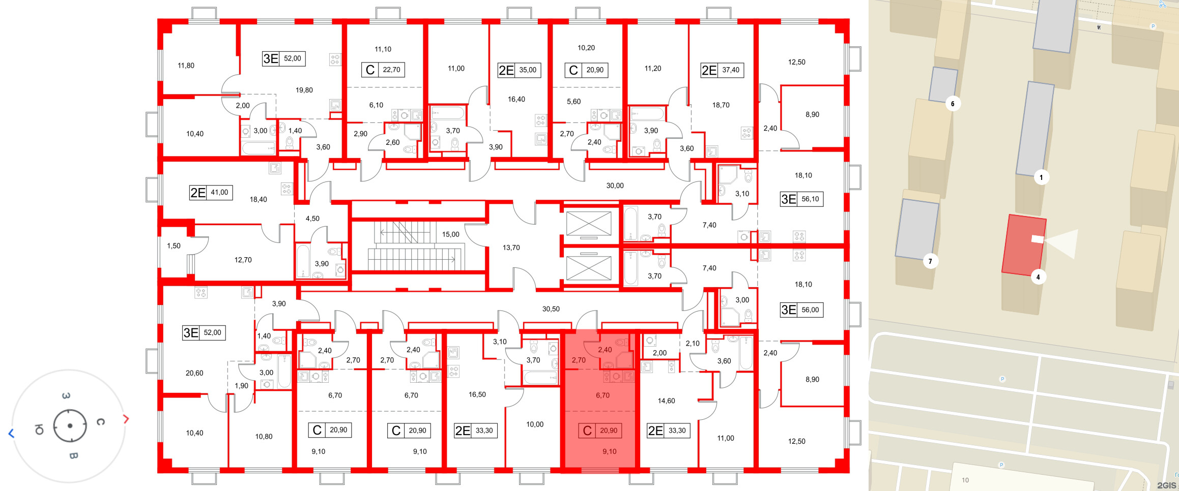 Квартира в ЖК Янинский Лес, студия, 20.9 м², 15 этаж