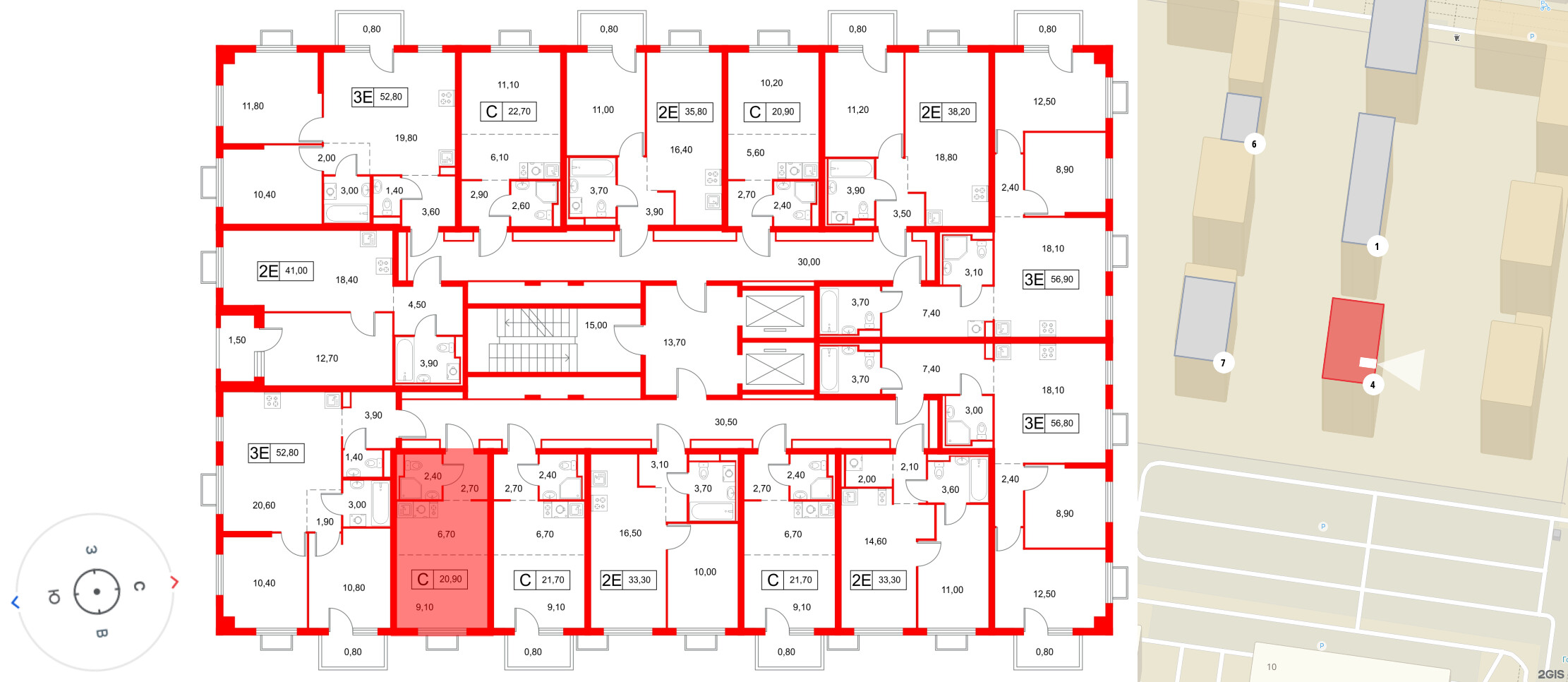 Квартира в ЖК Янинский Лес, студия, 20.9 м², 11 этаж